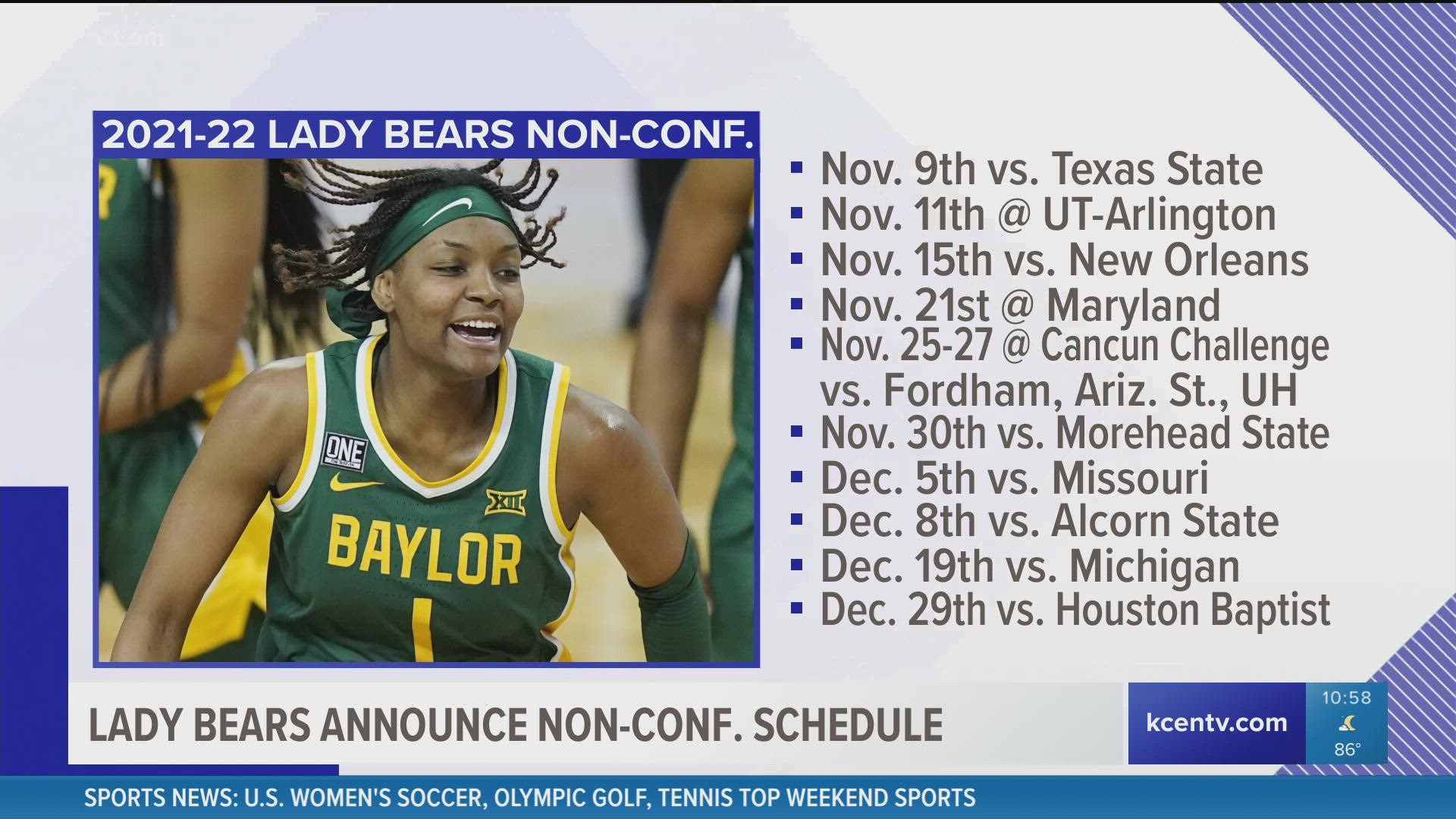 The Lady Bears announced their non-conference schedule for the 2021-22 season.