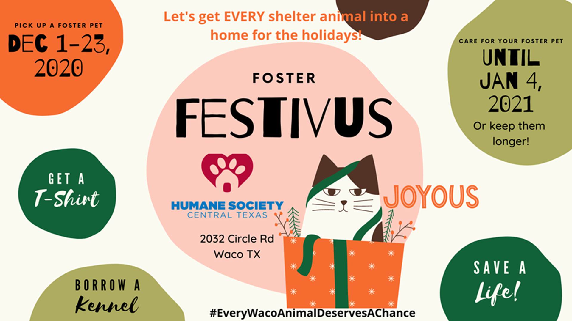 The Humane Society is hosting several events to raise awareness, including Foster Festivus, Yappy Hour and Sunday Funday.