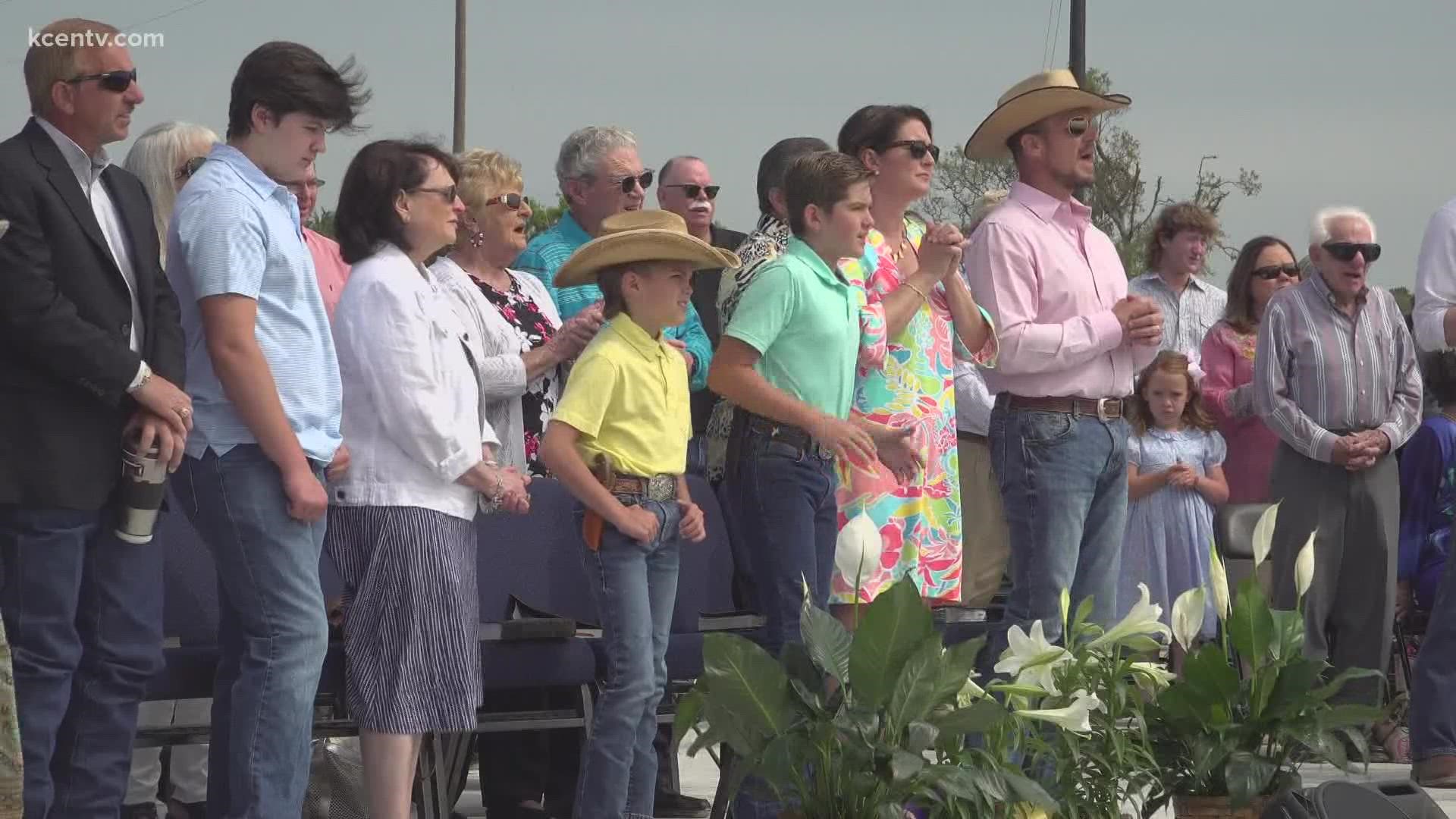 Local church holds services for the first time after tornado destroys building.