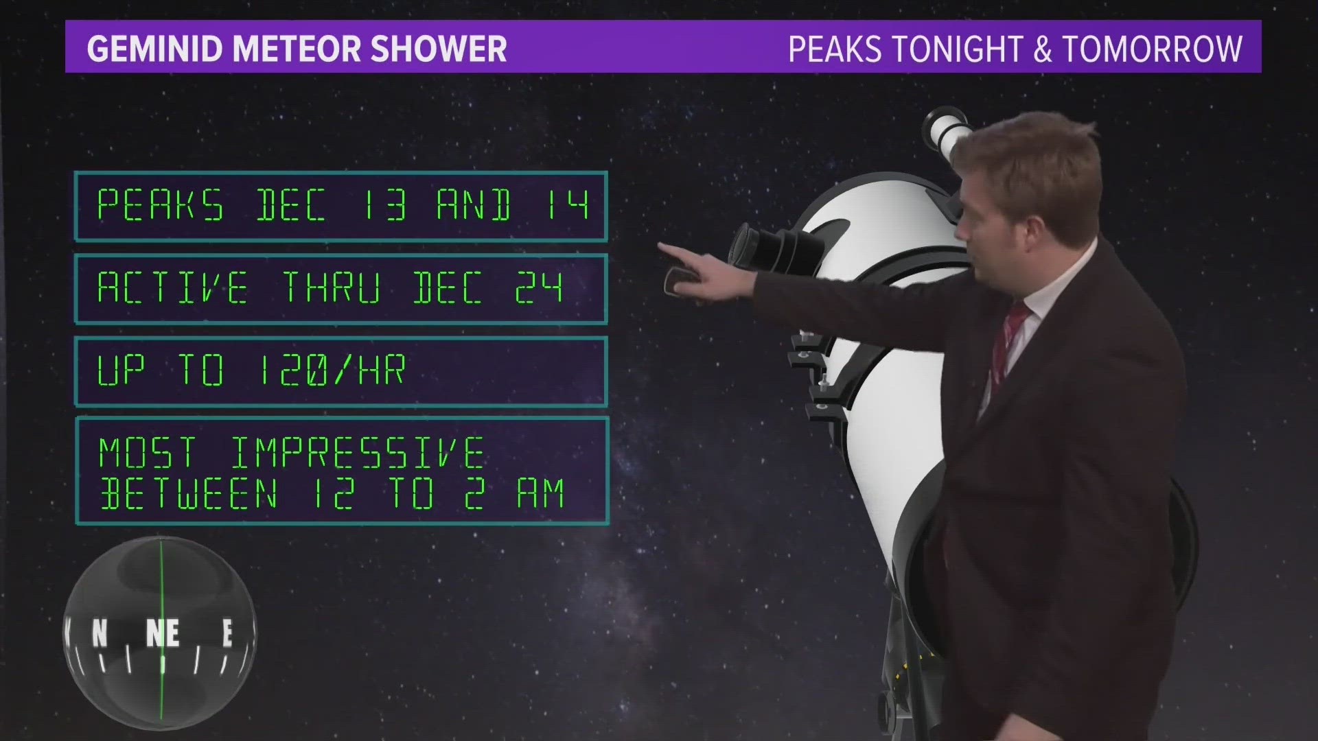 Conditions are much more favorable this year for star seekers as the Geminids will peak a day after the new moon.