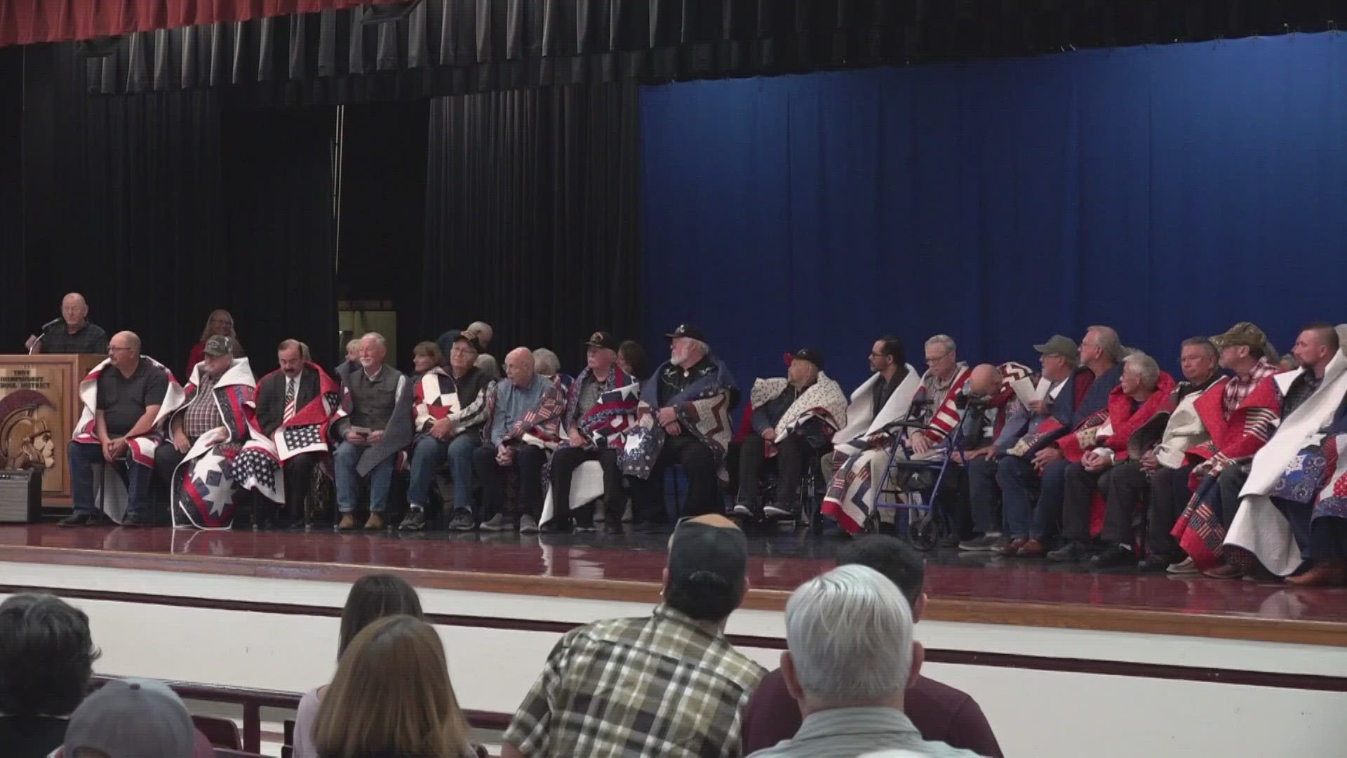 Twenty-three veterans either from, or living in the Troy community were honored with the quilt of valor for those 'touched by war.'