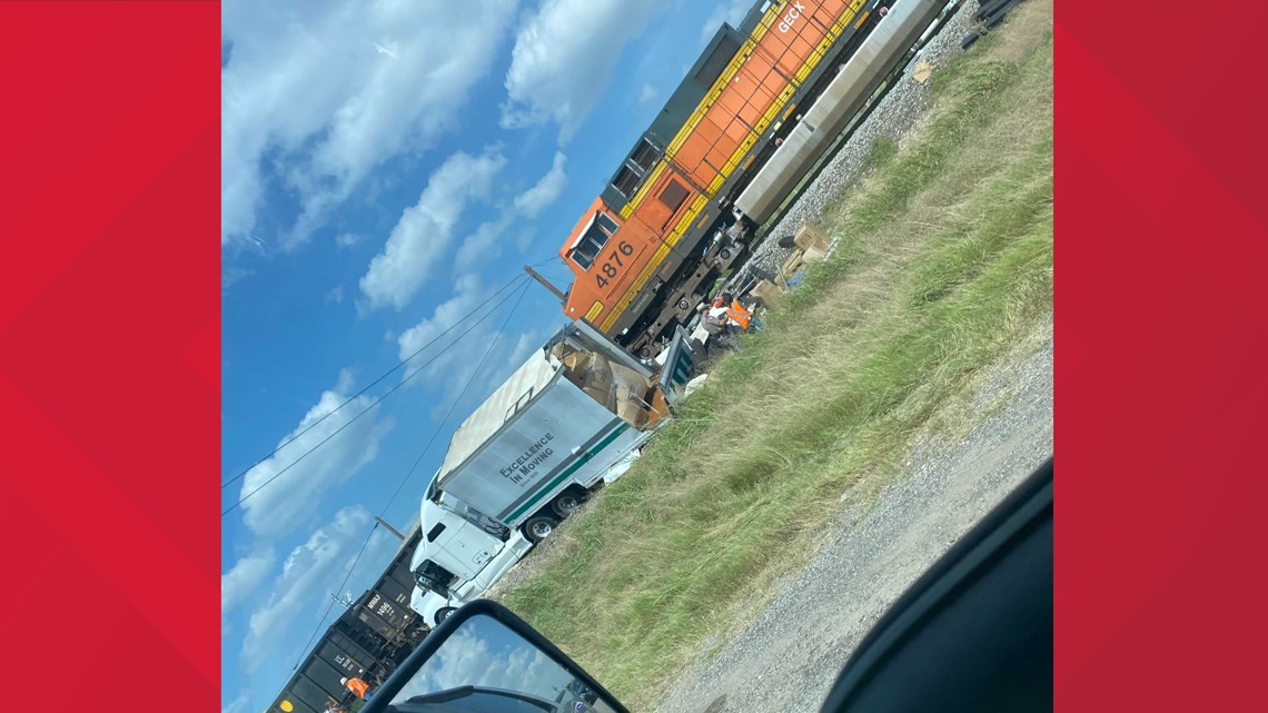 Video showing moments train crashing into 18wheeler in Moody