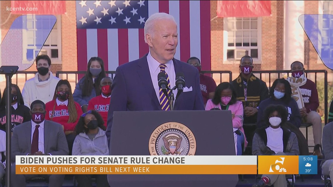 Biden pushes for Senate rule change