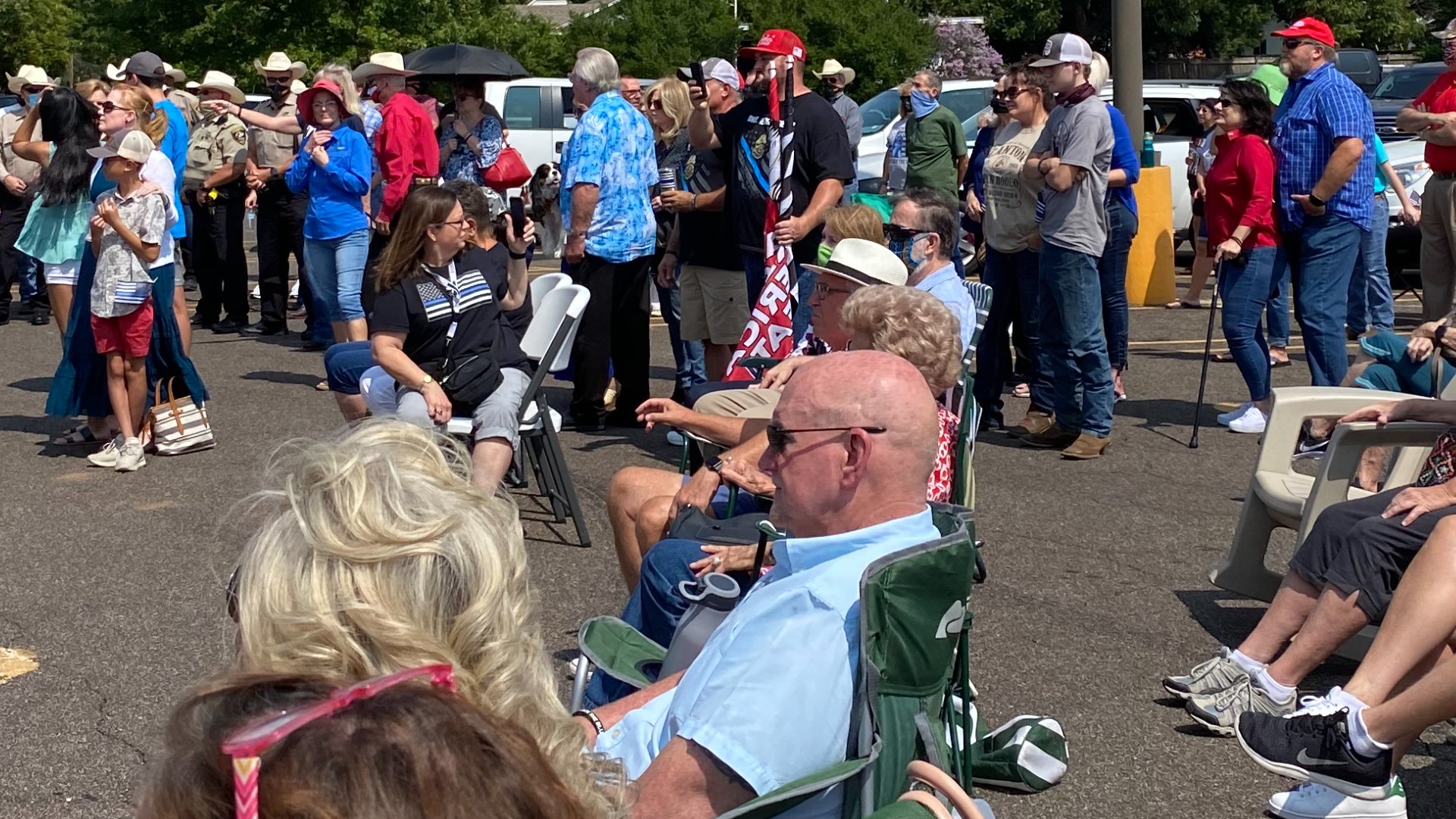 Hundreds gathered in Waco on Sunday to show support for local law enforcement officers at the 'Pray for the Police - Heal Our Land' rally.