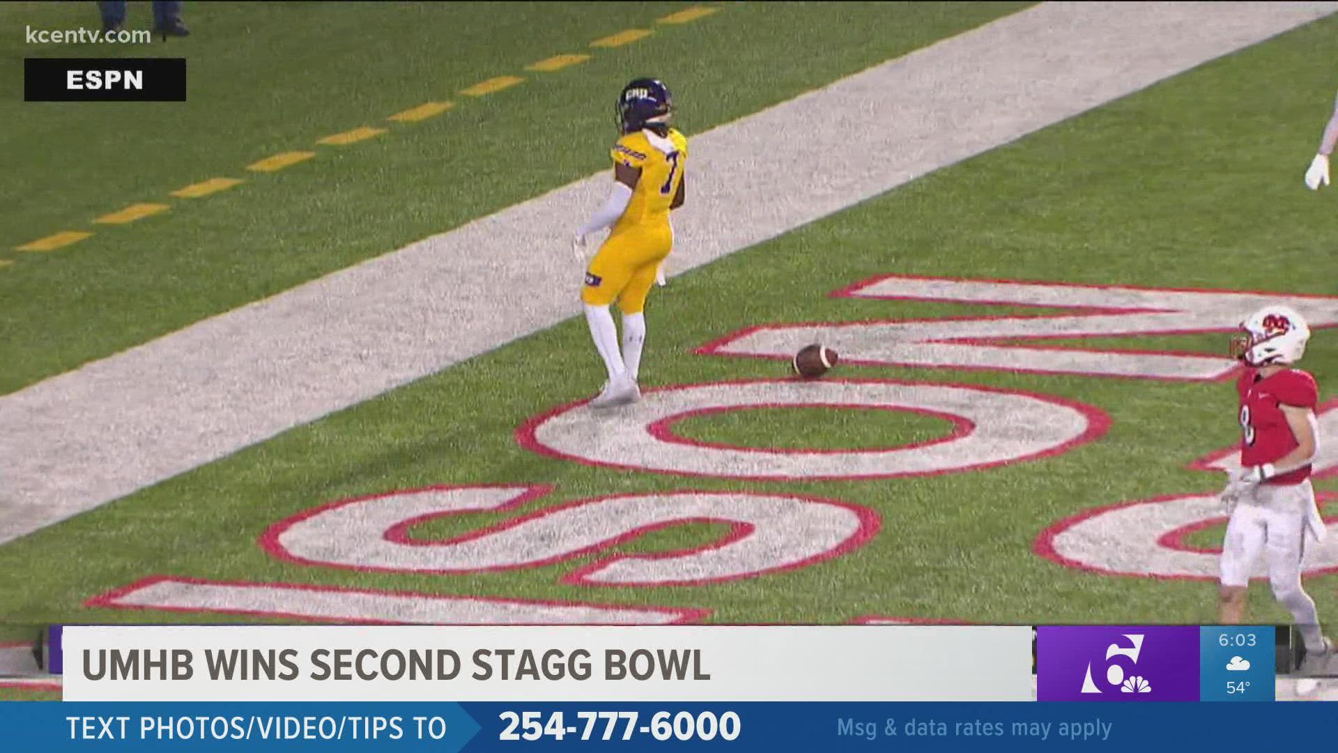 The UMHB Crusaders defeat North Central College in the Stagg Bowl