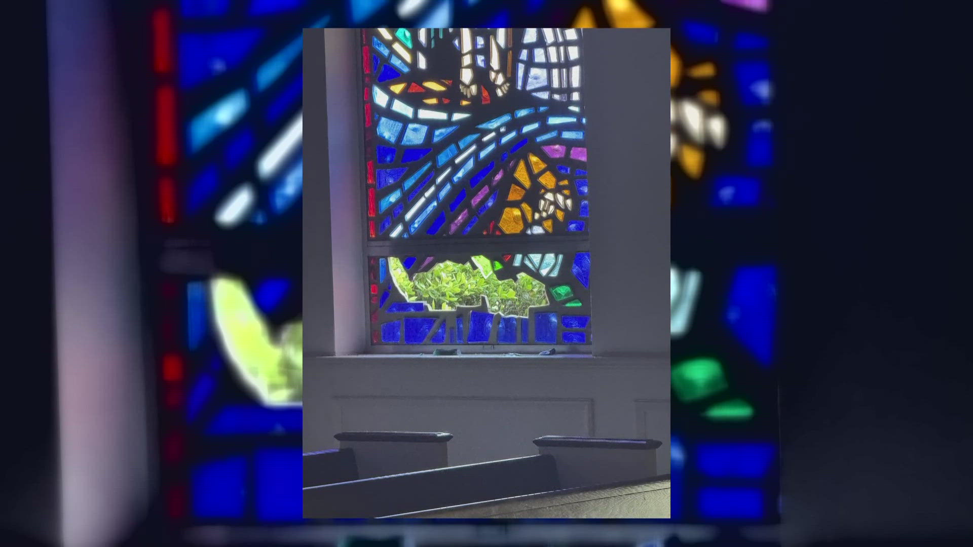 The suspect broke three of First Lutheran Temple's over 40-year-old windows.