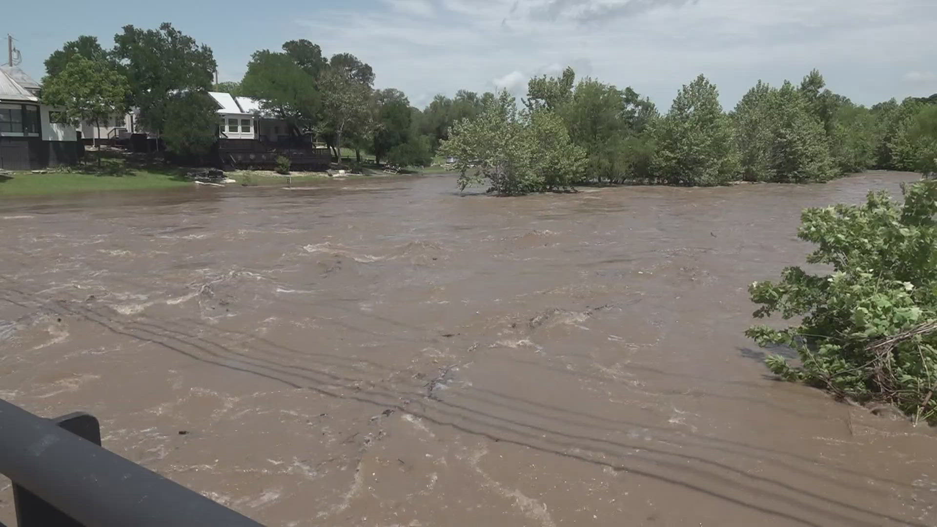 The rushing waters pushed the creek past its banks, flooding nearby trails and low-lying areas.