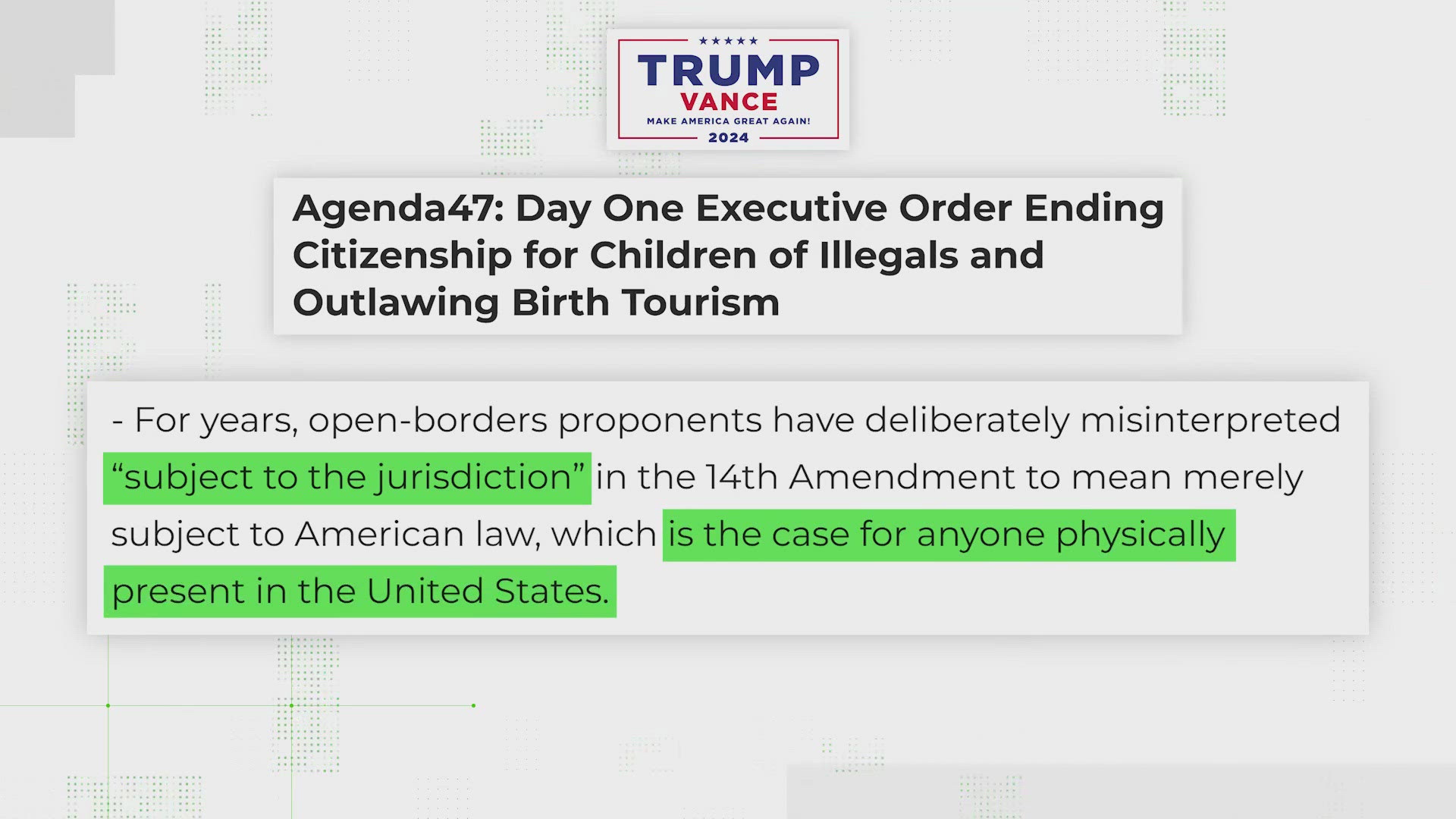 Can President-Elect Donald Trump carry out an executive order on birthright citizenship like this? | VERIFY