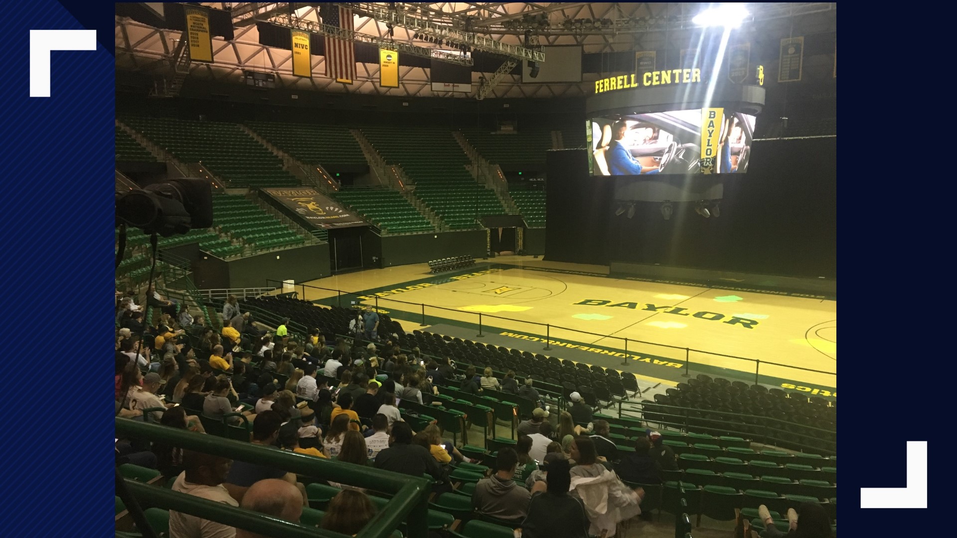 Hundreds of fans who couldn't make the trip to Tampa packed the Ferrell Center to watch the Lady Bears win the National Championship.