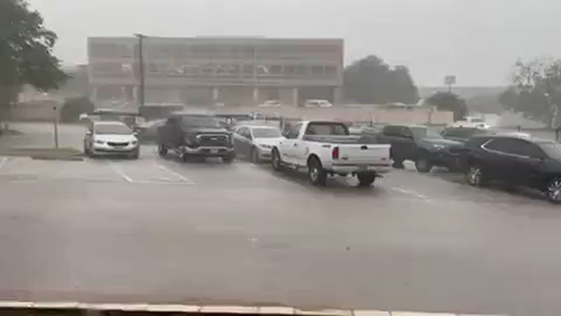 Sheets of rain pour down during storms in Temple Texas
Credit: Jacob Wallin
