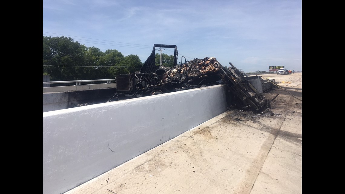 Semitruck catches fire on I35 after 8vehicle crash in Temple