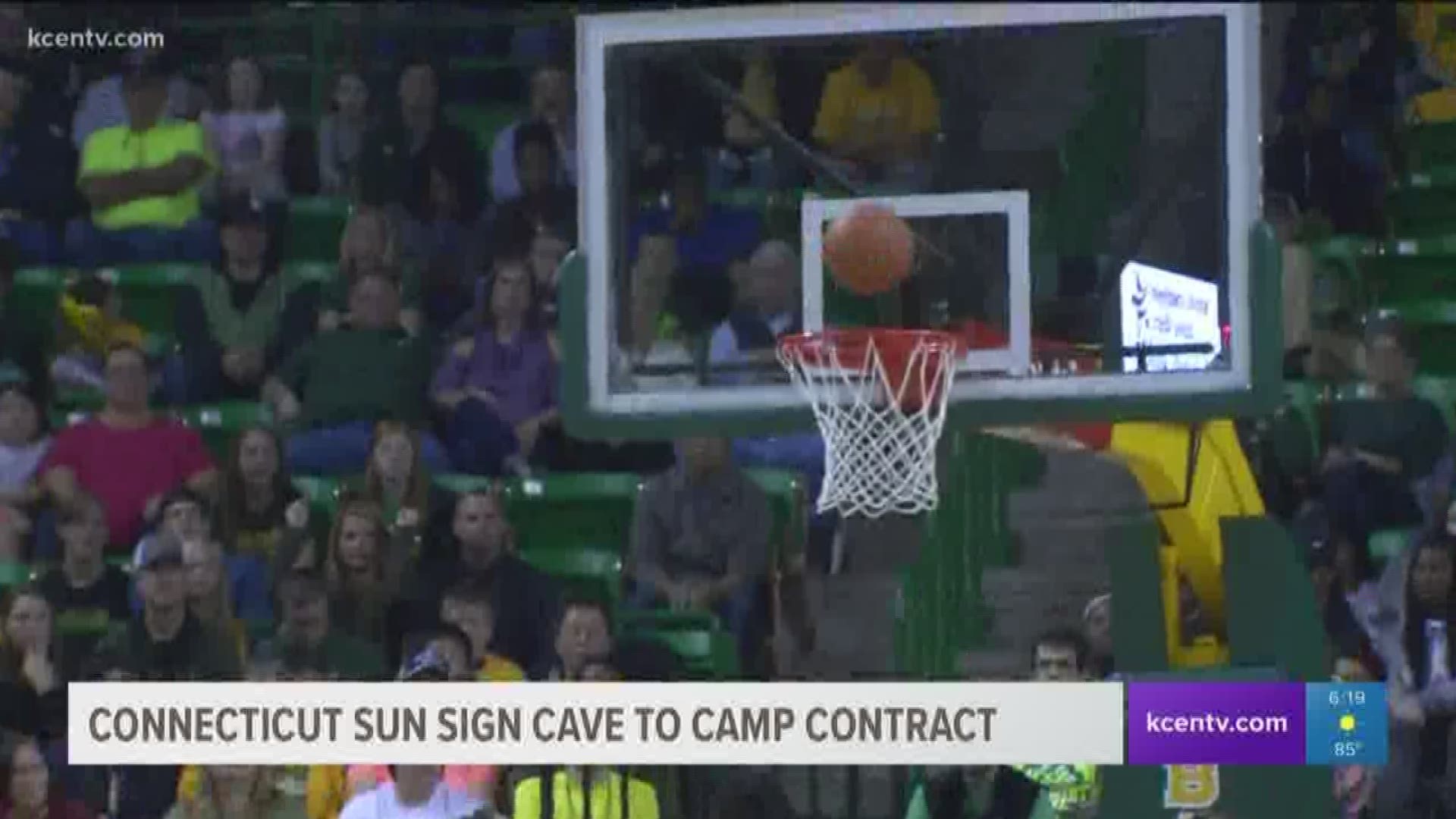 The Connecticut Sun has signed former Baylor standout Khadijiah Cave to a training camp contract. 