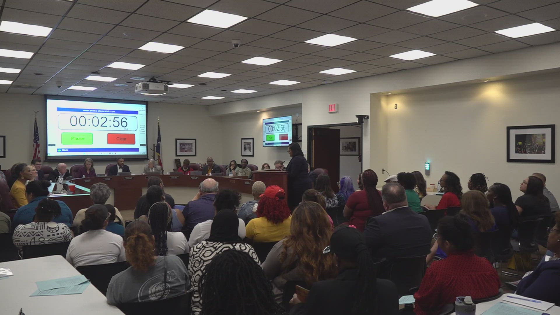This is the board's first meeting since the stabbing death of 14 year-old Serenity Baker at Roy J. Smith Middle School.