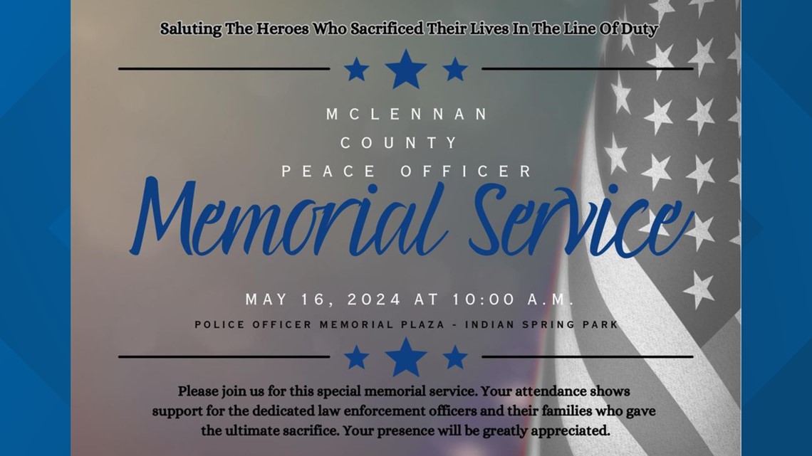 McLennan County peace officer memorial service scheduled: TX - Vimarsana News