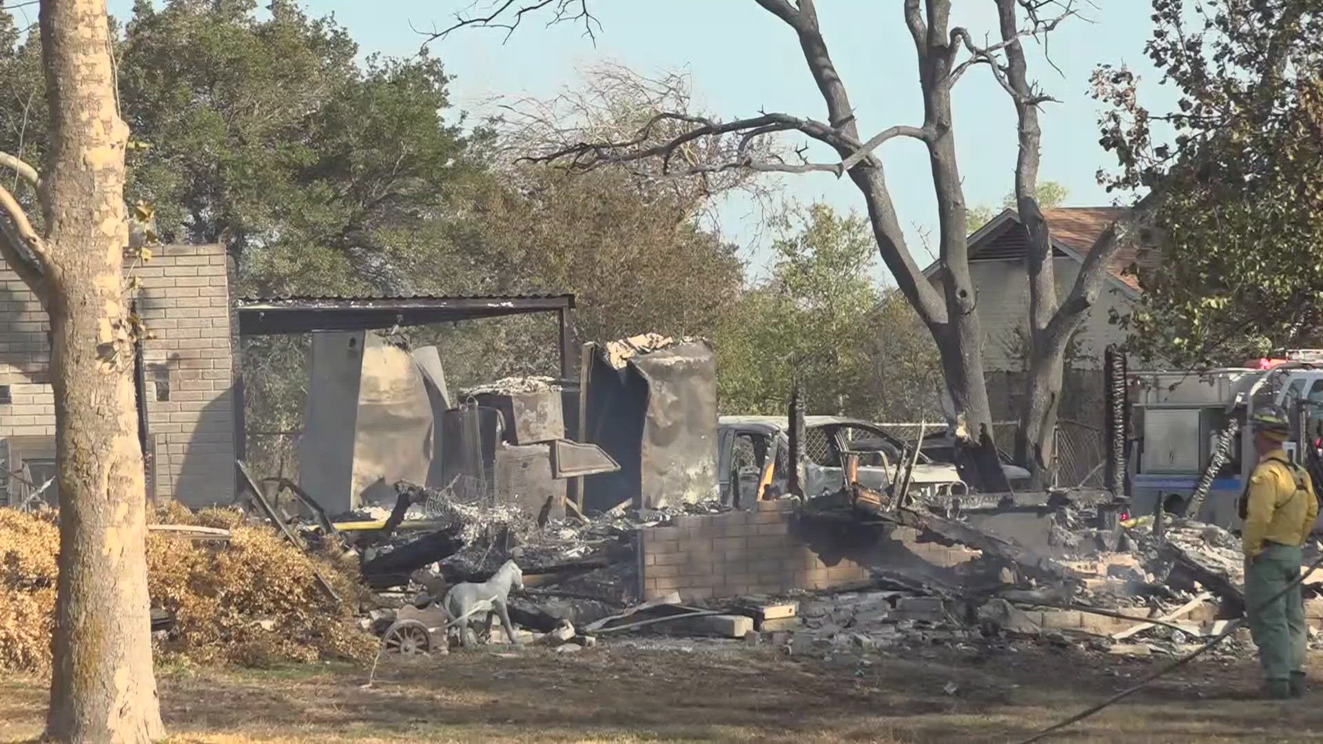 The fire destroyed a home and knocked out power to around 200 people near Lorena on Sept. 5.