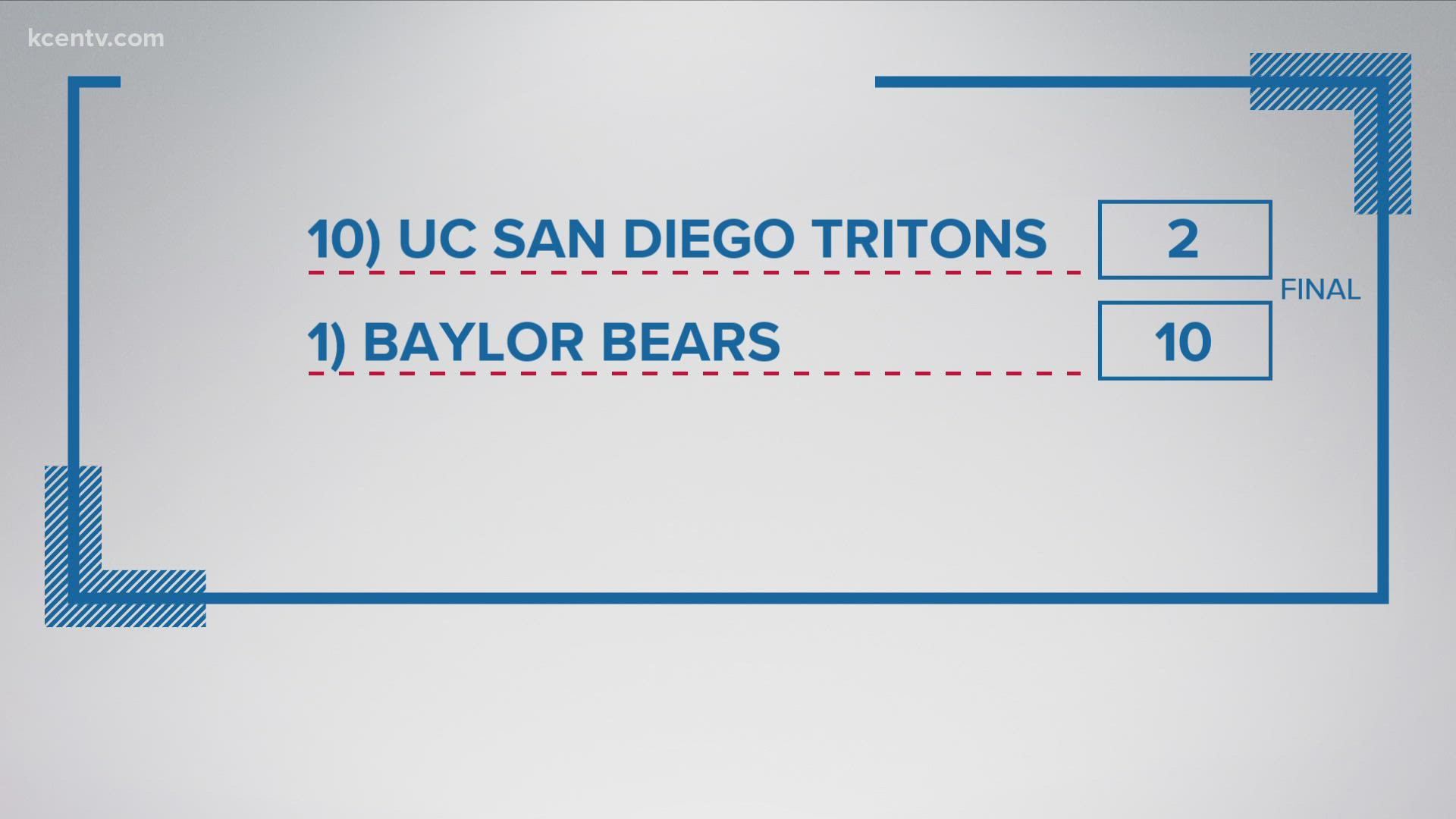 The Bears outslugged UC San Diego in Round 1.