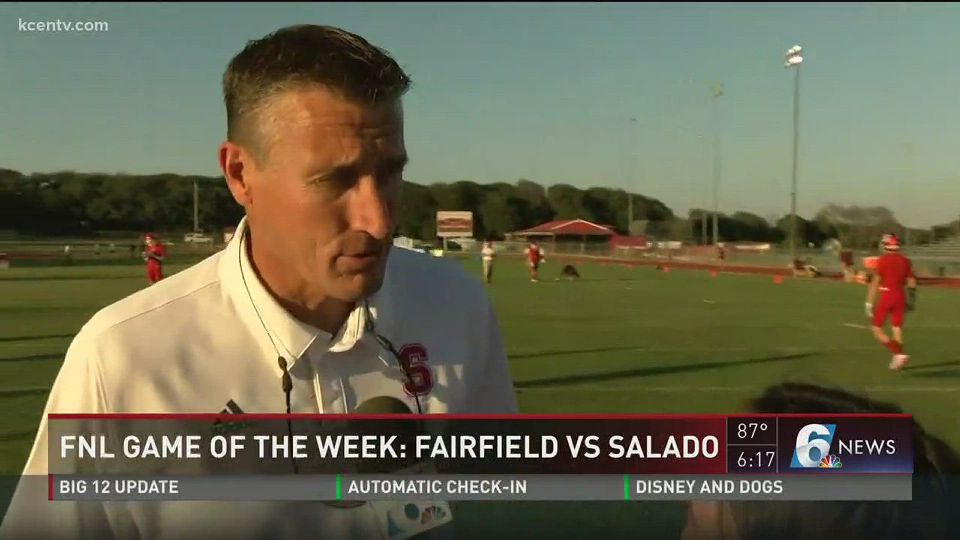 Channel 6 Sports Reporter Jessica Morrey talks with Salado Coach Alan Haire.