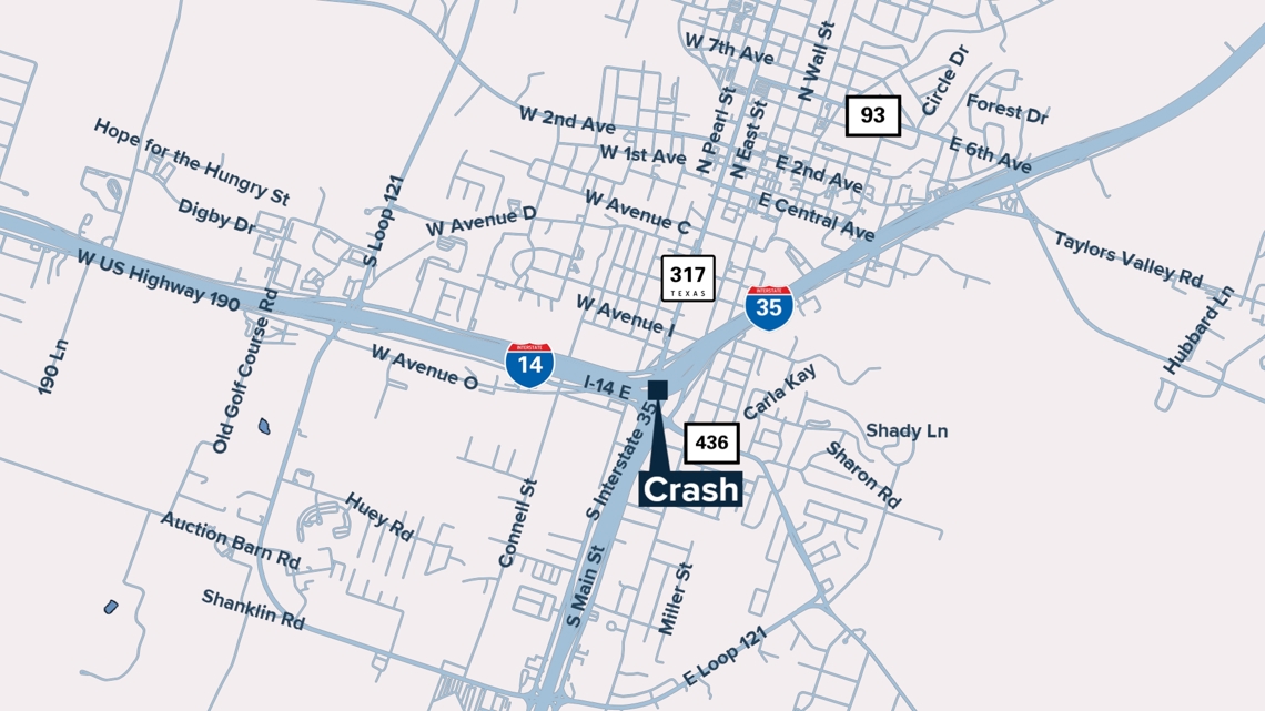 Seven-vehicle crash causing closure on I-35 in Belton
