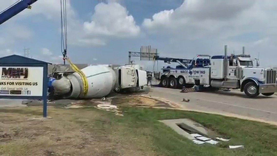 Overturned Cement Truck in Waco