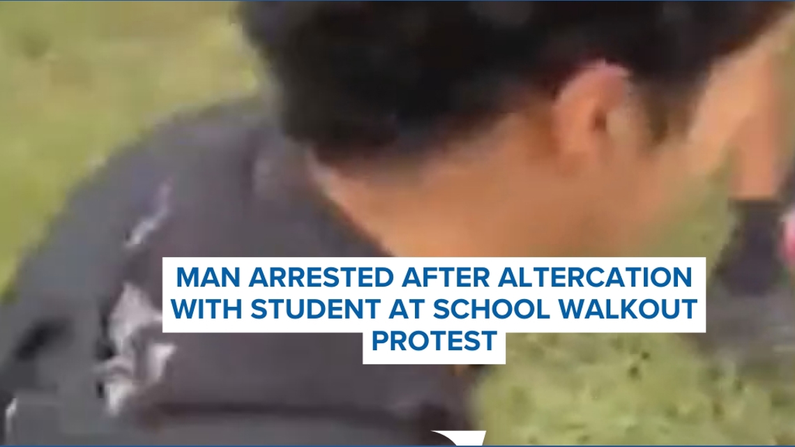 Man arrested after altercation with students at school ICE walkout ...