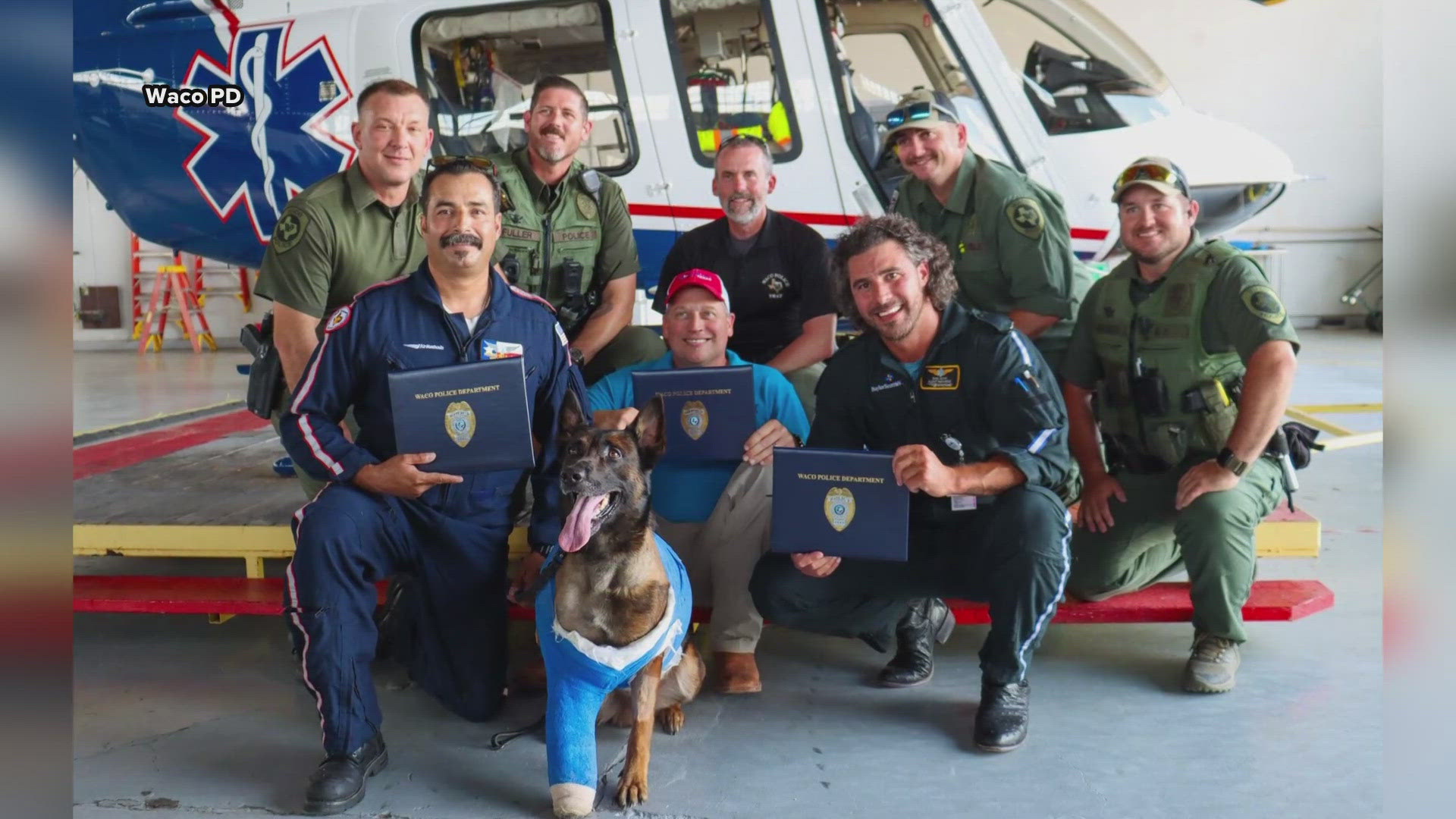 The department presented the team with certificates of appreciation "signed" by K9 Andor himself.