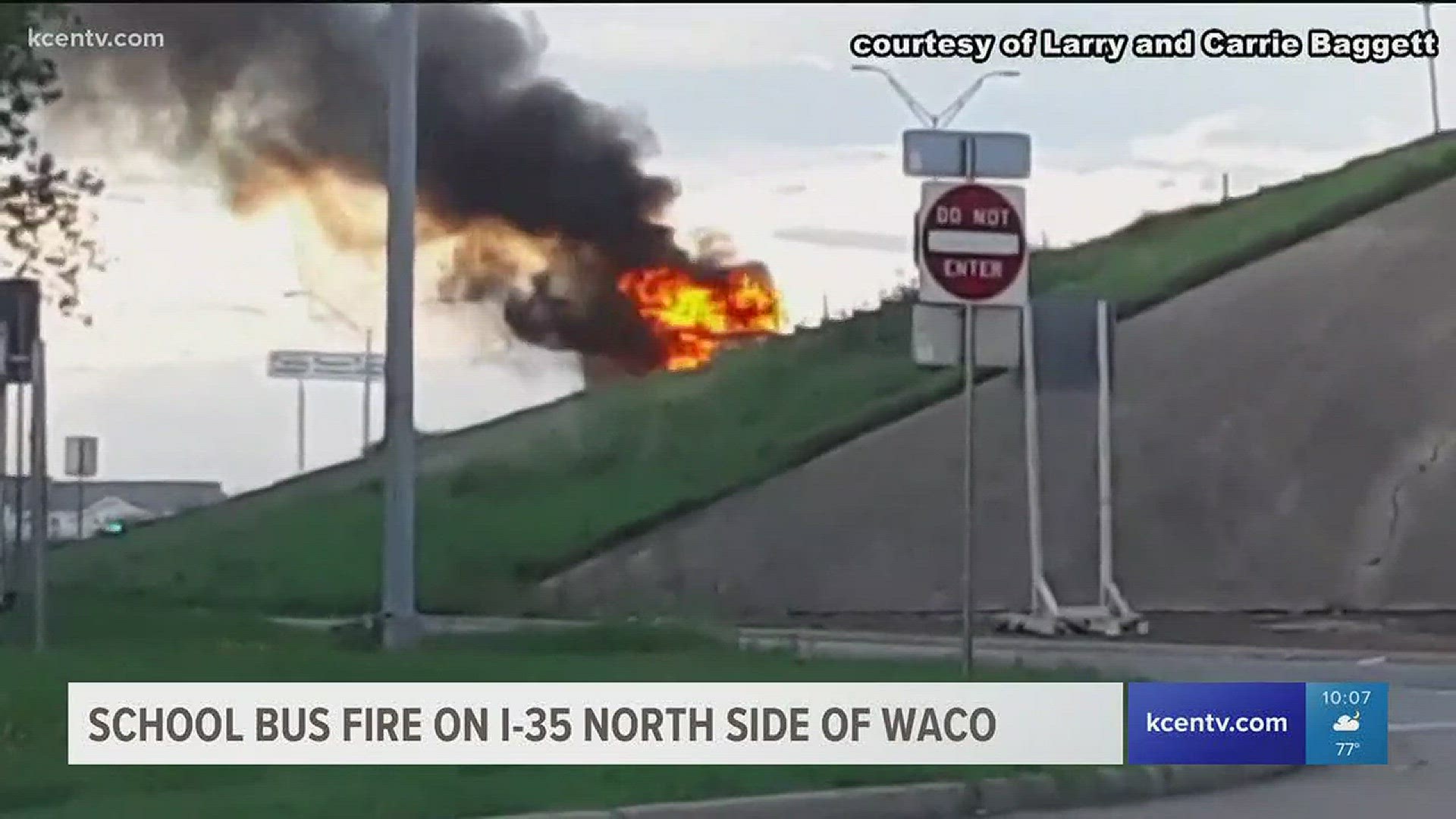 Waco fire said everyone evacuated the bus safely.