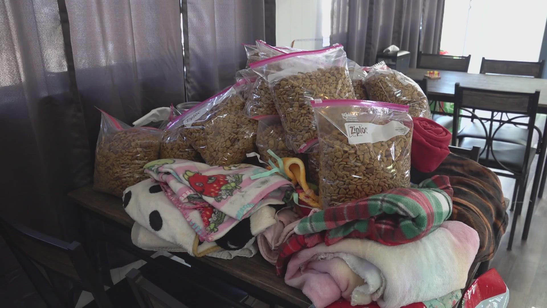 As of Jan. 16, Trigger Bear Coffee said they've received over 172 lbs. of dog food and 137 blankets to distribute to rescues and individual families.