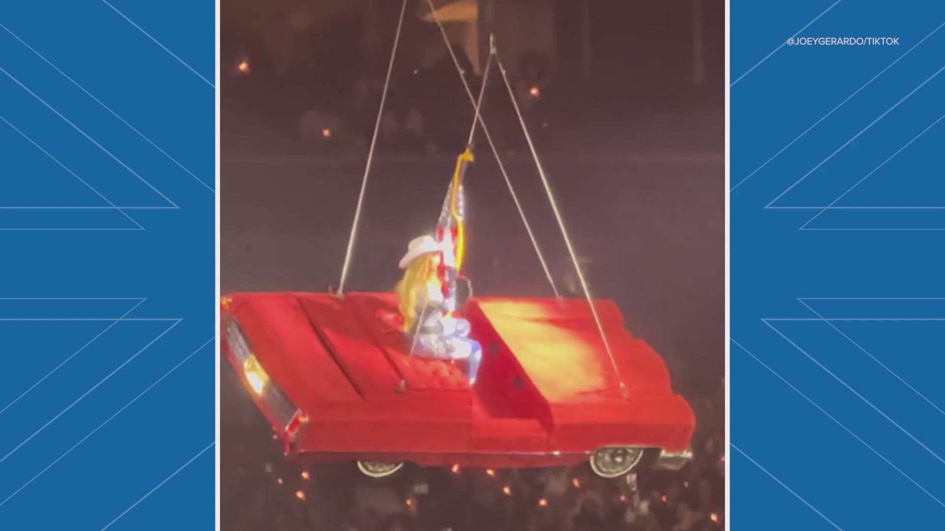 During hometown mega star Beyonce's Cowboy Carter tour, her prop red car stopped working at NRG Stadium, pausing the show until it could be safely lowered down. 