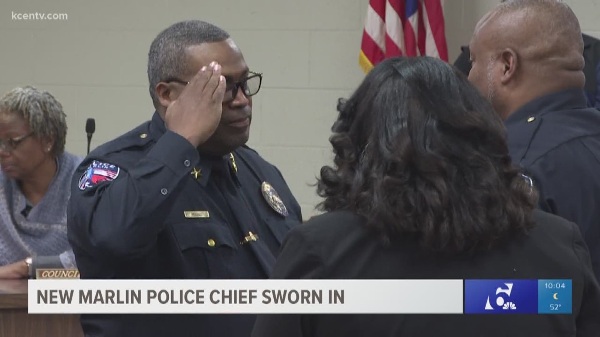 Lawrence McCall was sworn in as the Marlin police chief Tuesday.