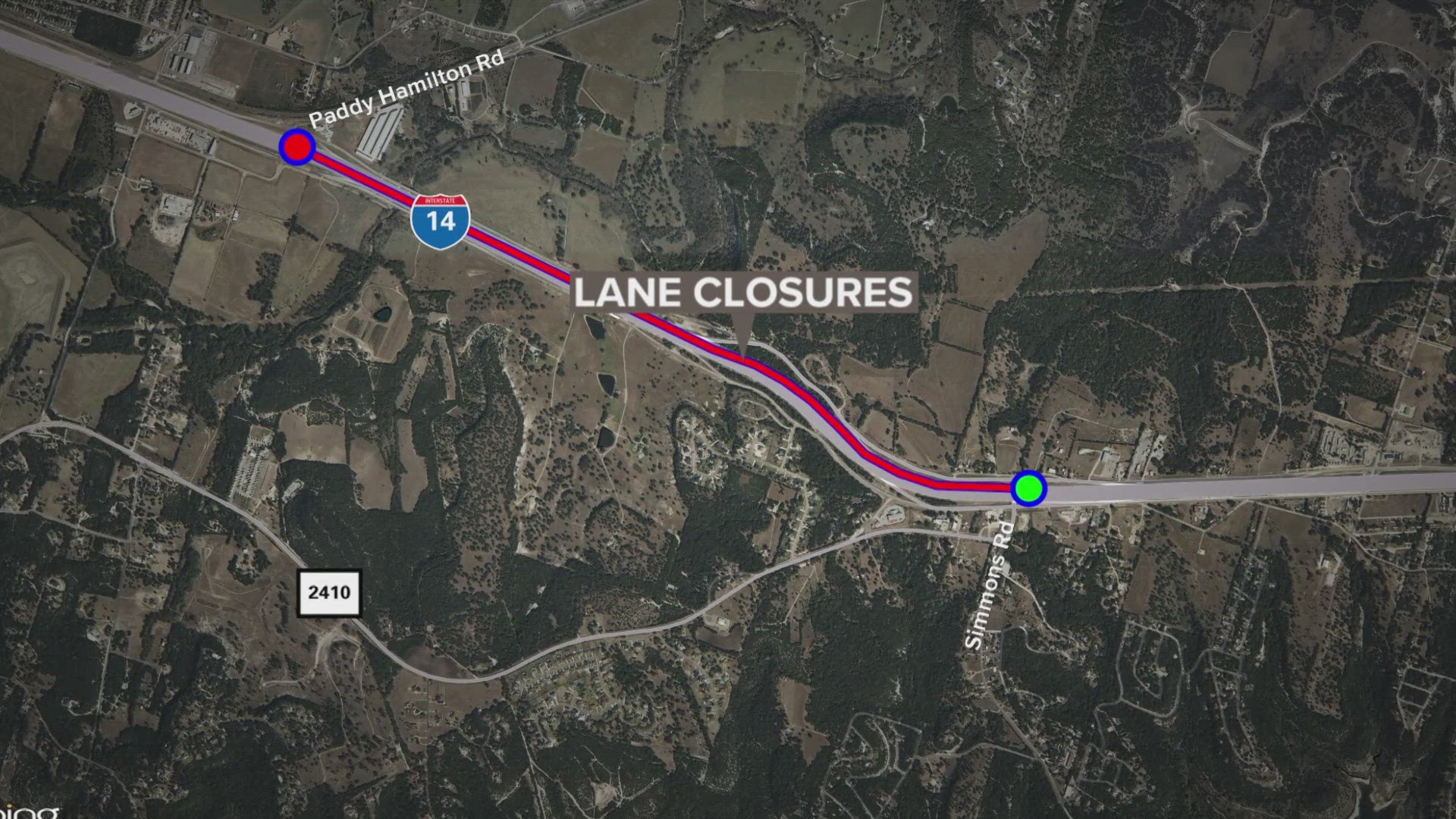 There will be two periods of closure where TxDOT and their contractor will make the repairs: Sunday evening to Monday morning and Monday evening to Tuesday morning.