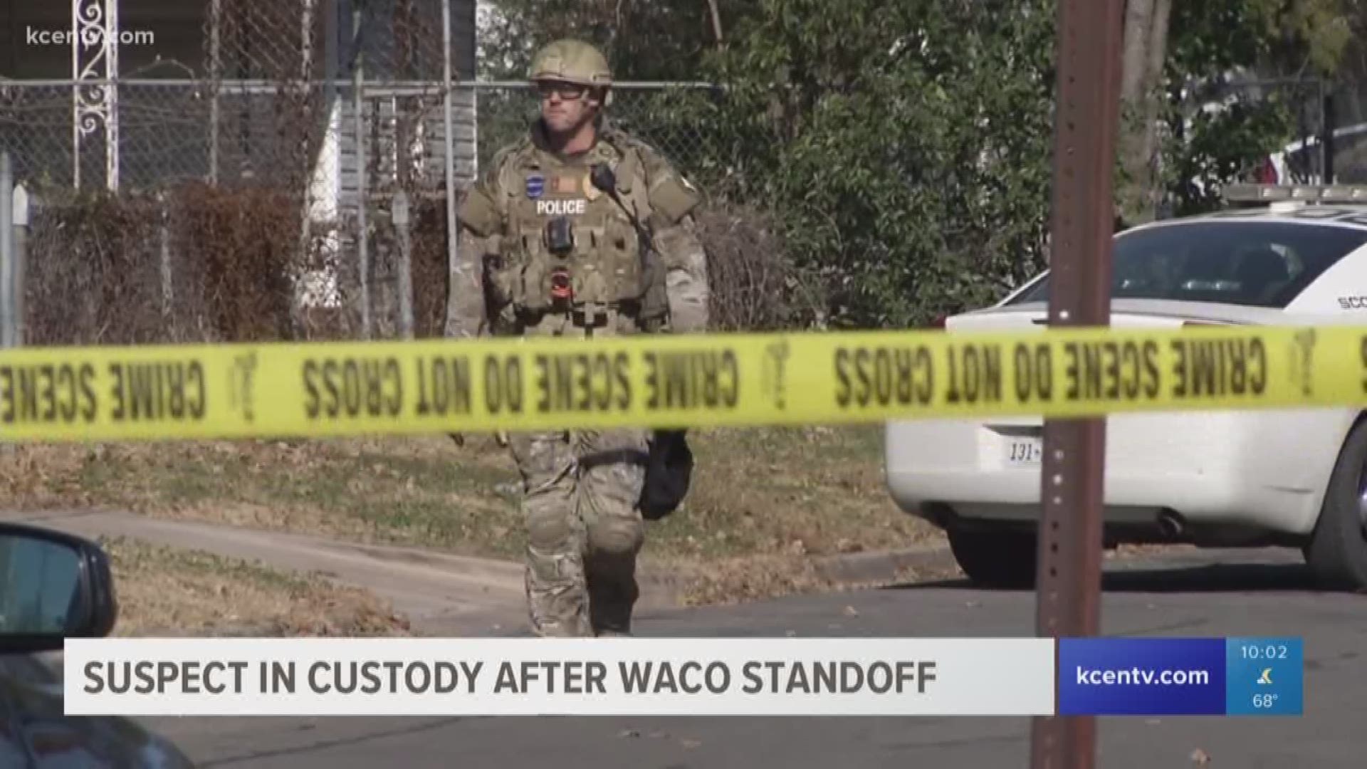 Waco police threw tear gas into a house during a standoff that lasted several hours. Police didn't find the suspect until they did a secondary search.