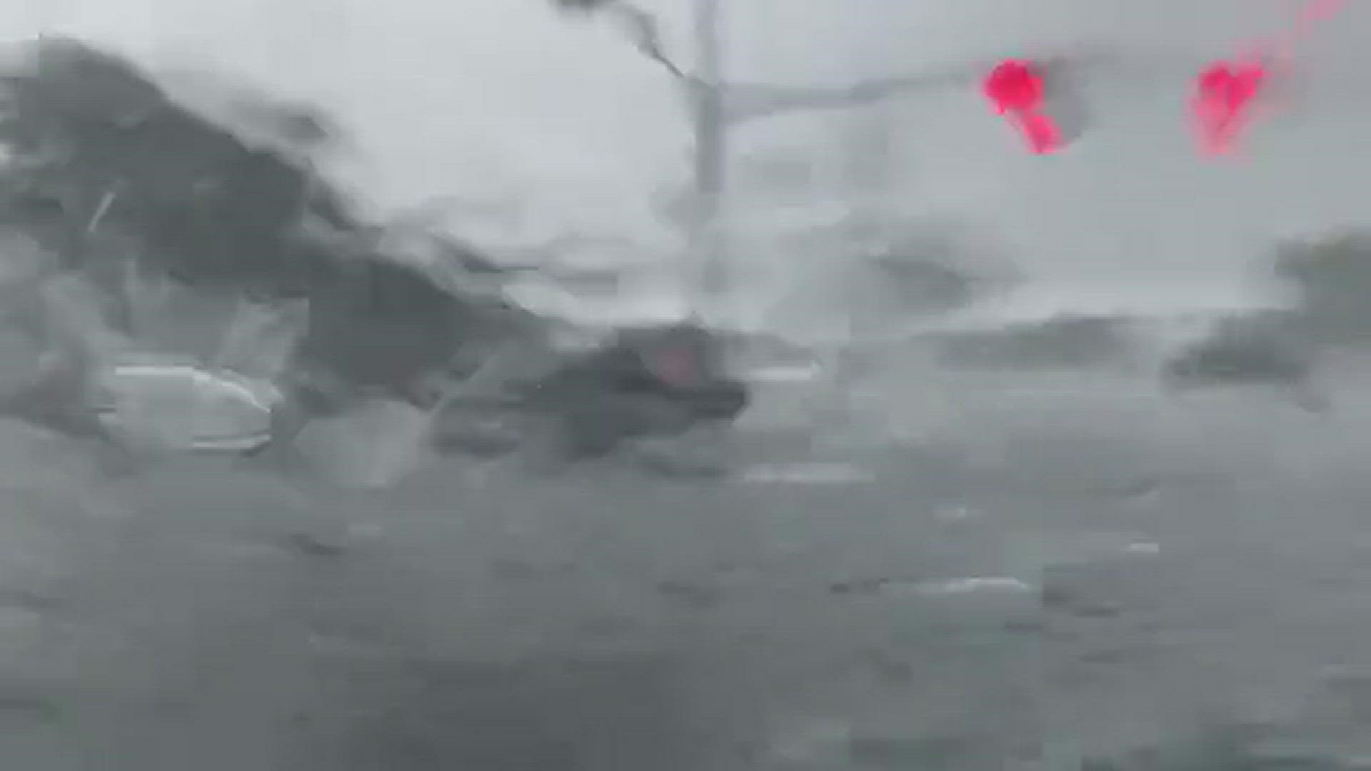 Drivers try to negotiate through heavy rain in Temple
Credit: Baylee Bates