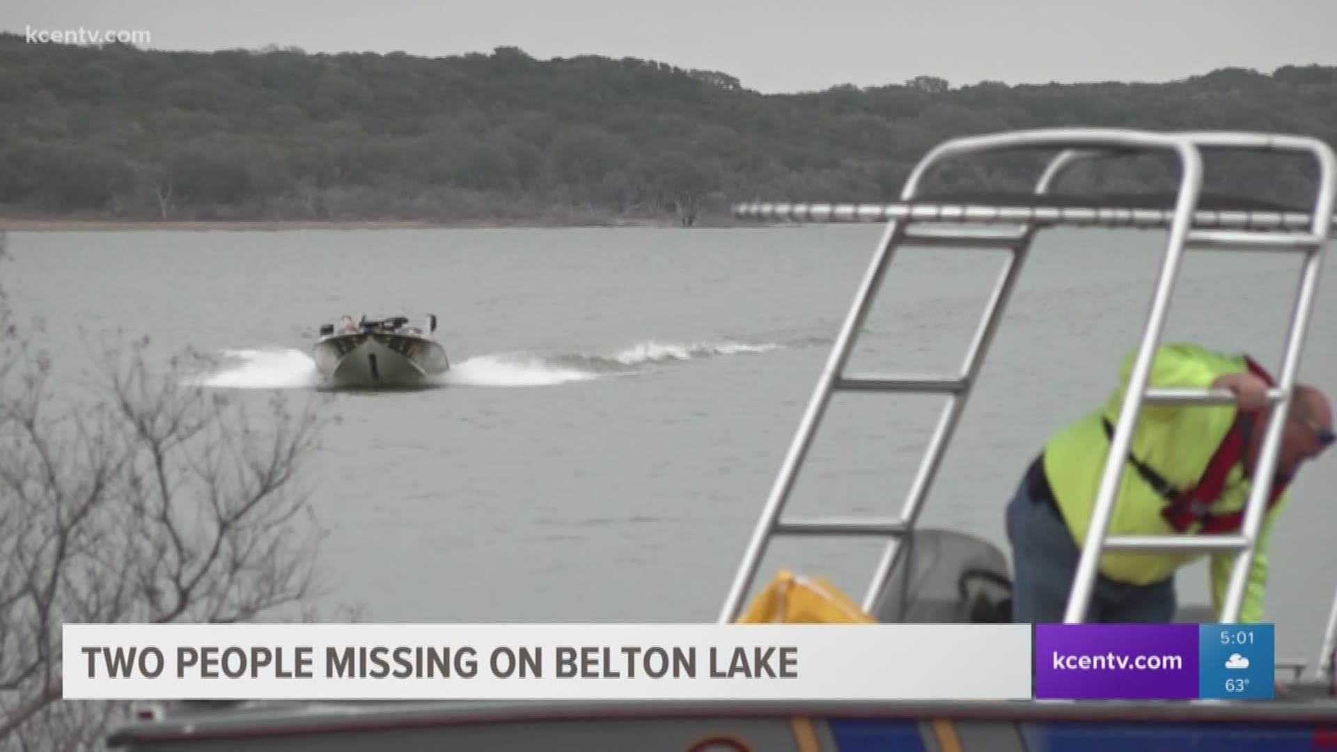 Two people are missing after two motorized canoes tipped over on Lake Belton Monday night. One person was able to make it back to shore, and two of the people involved are soldiers.