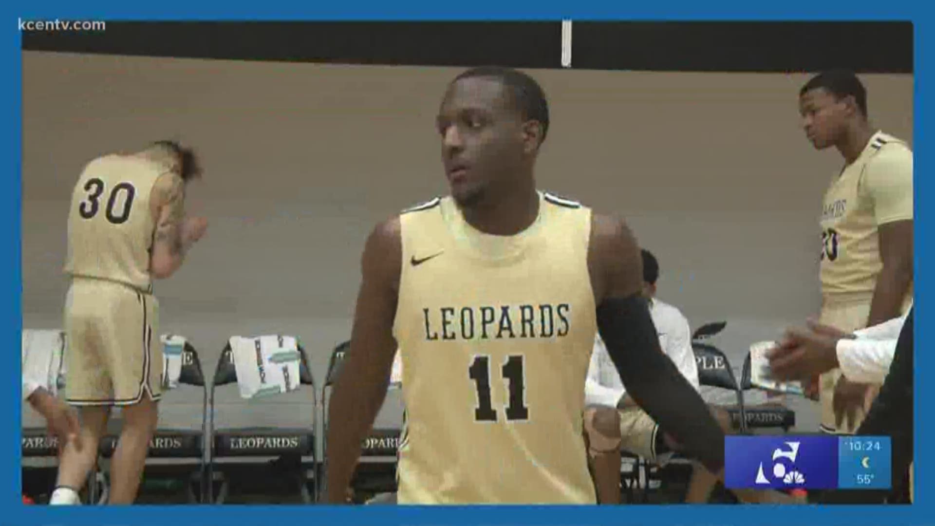 The Temple College Leopards won 87-83 to remain in sole possession of first place in the North Texas Conference.