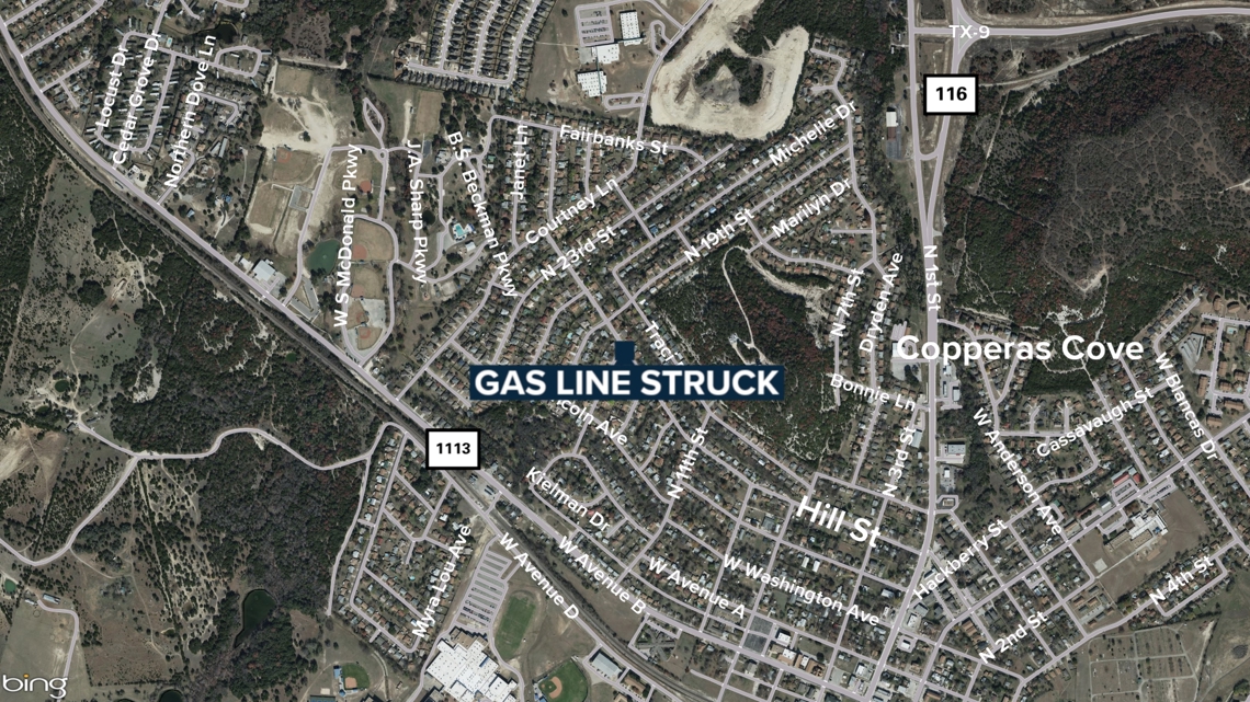 Gas line break in Copperas Cove causing power outages, evacuations