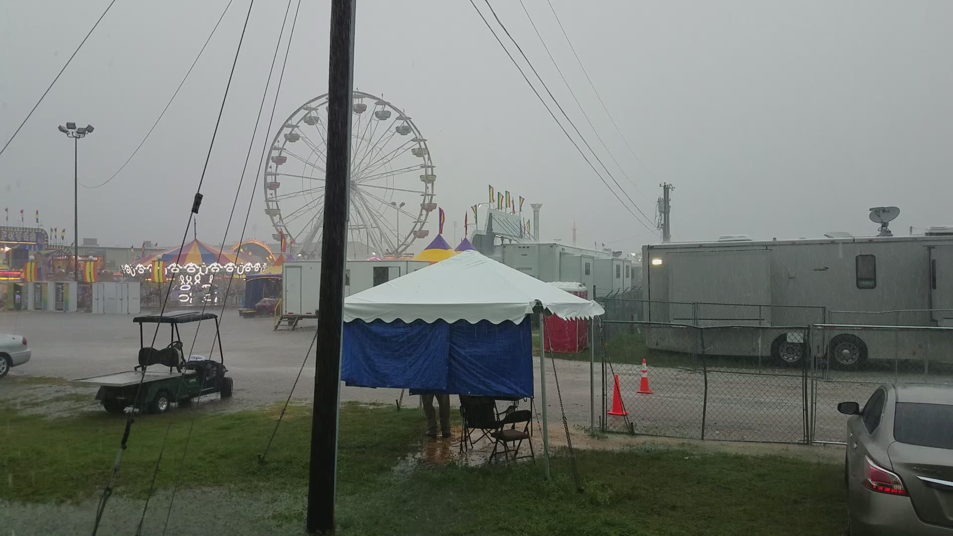 Heavy rain falls on Heart o' Texas Fair