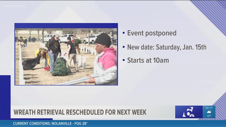 Wreath retrieval rescheduled for next week