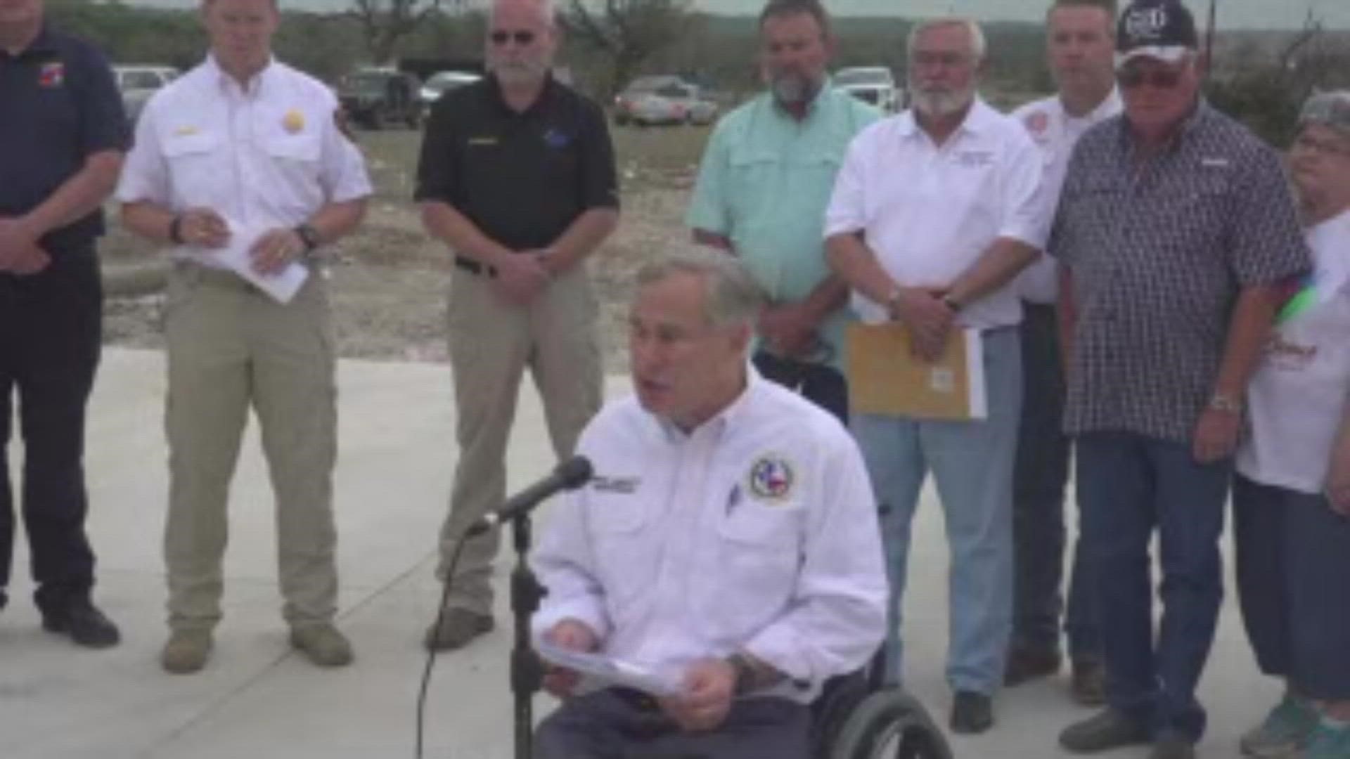 Gov. Abbott tours damage in Salado after town was hit by an EF-3 tornado