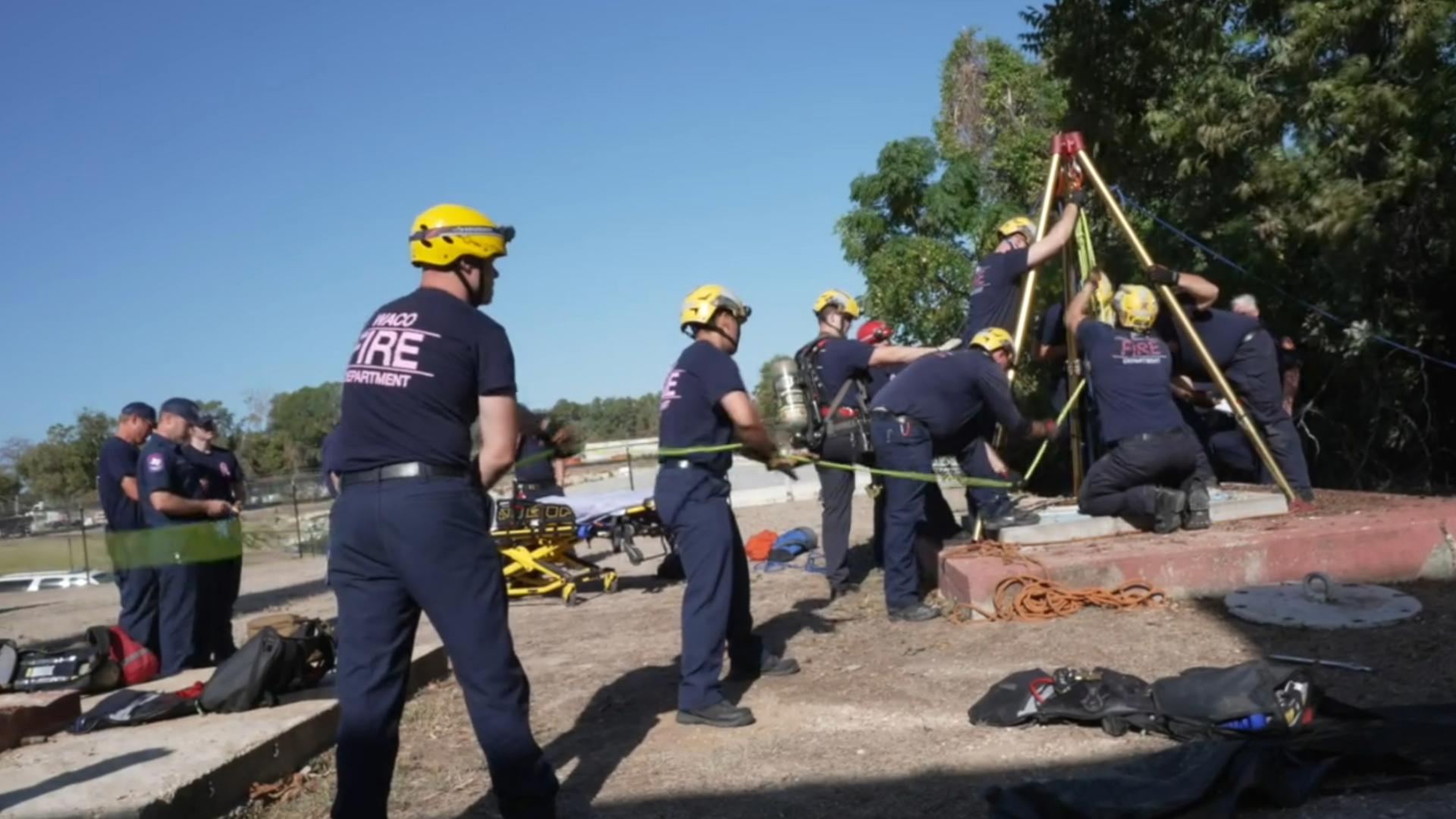 Waco firefighters rescued a city employee from underground on Tuesday, Oct. 22.