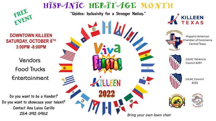 Killeen to observe Hispanic Heritage Month with October celebration