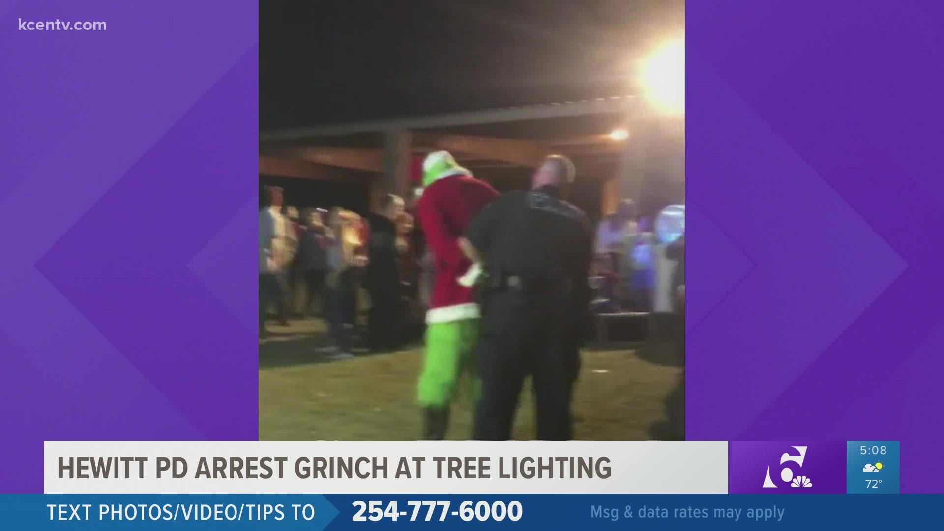 Hewitt PD captured video of the Grinch's arrest and were able to take him into custody without incident.