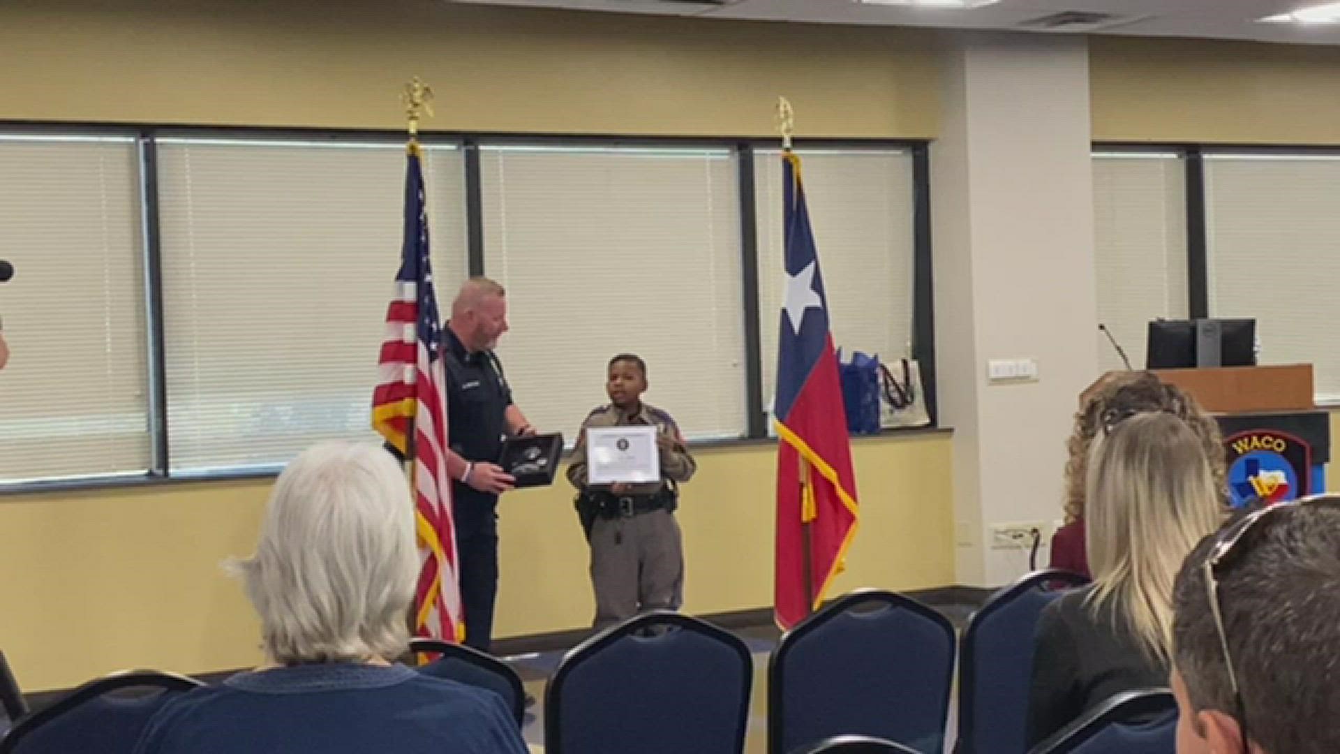 Waco Police Department along with surrounding Law Enforcement agencies will be swearing in 10-year-old Devarjaye Daniel as an honorary police officer of their agency