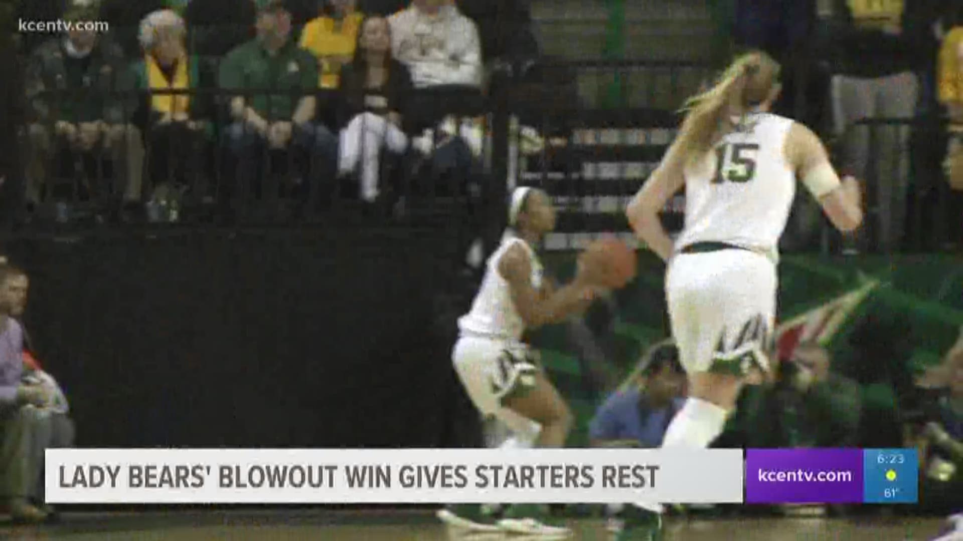 The Lady Bears put on an absolute beat down of West Virginia, winning by 32 points. Tipoff against #20 Iowa State is slated for 7 p.m. Wednesday.
