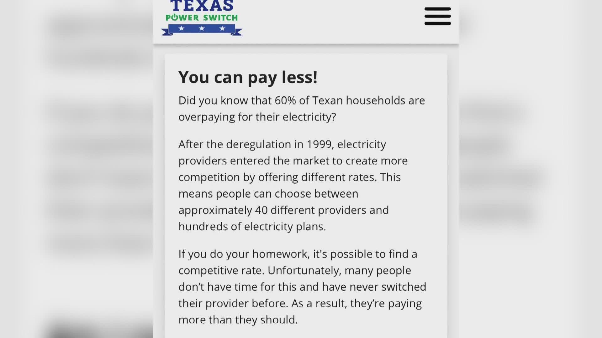 The company offers competitive electricity rates and promises big savings.
