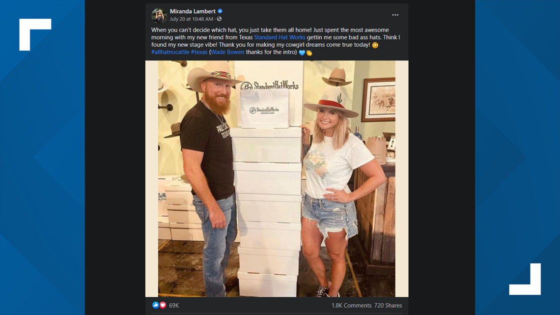 Miranda Lambert visits Waco hat shop - Vimarsana News