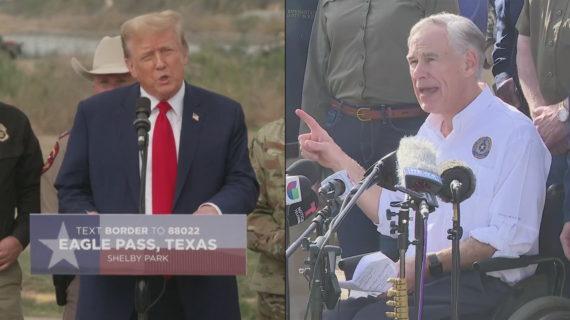 During a visit to the Texas-Mexico border, Trump said Abbott has done a great job and is somebody “I would very much consider.”