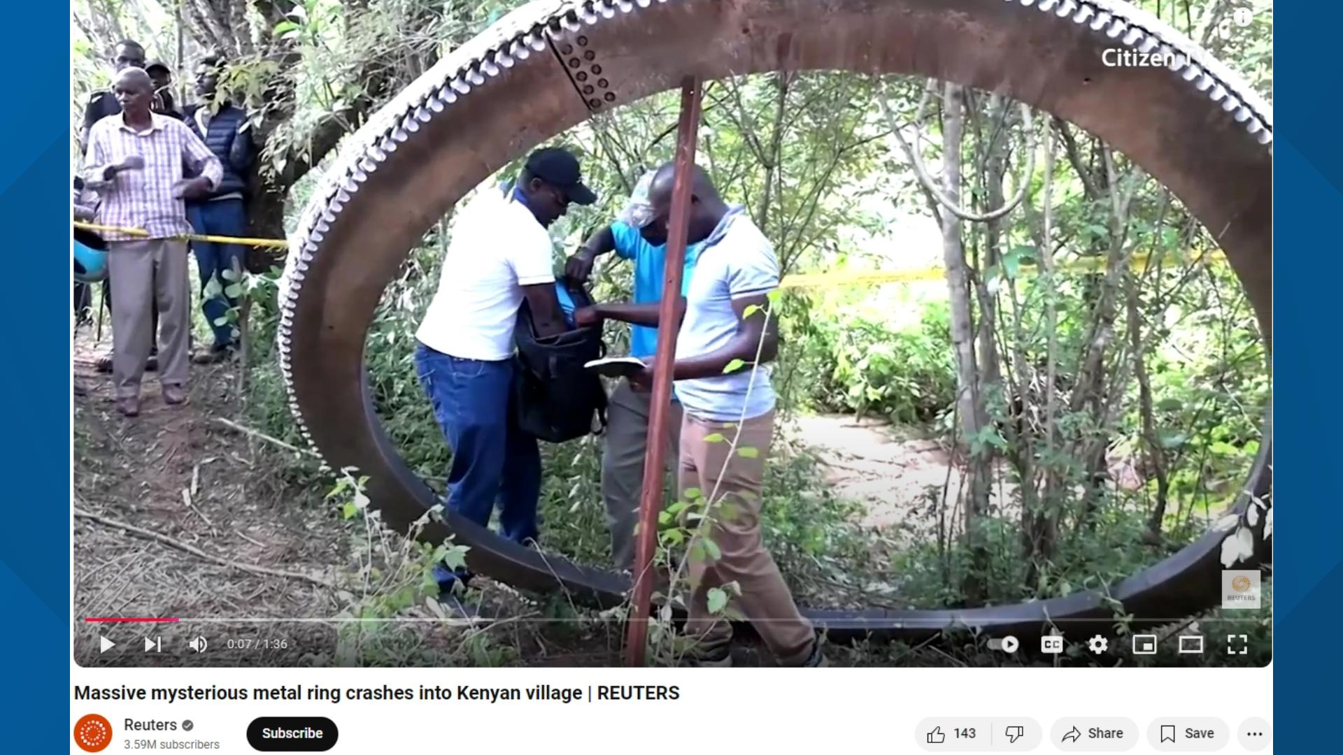 Alleged space debris lands in village in Kenya