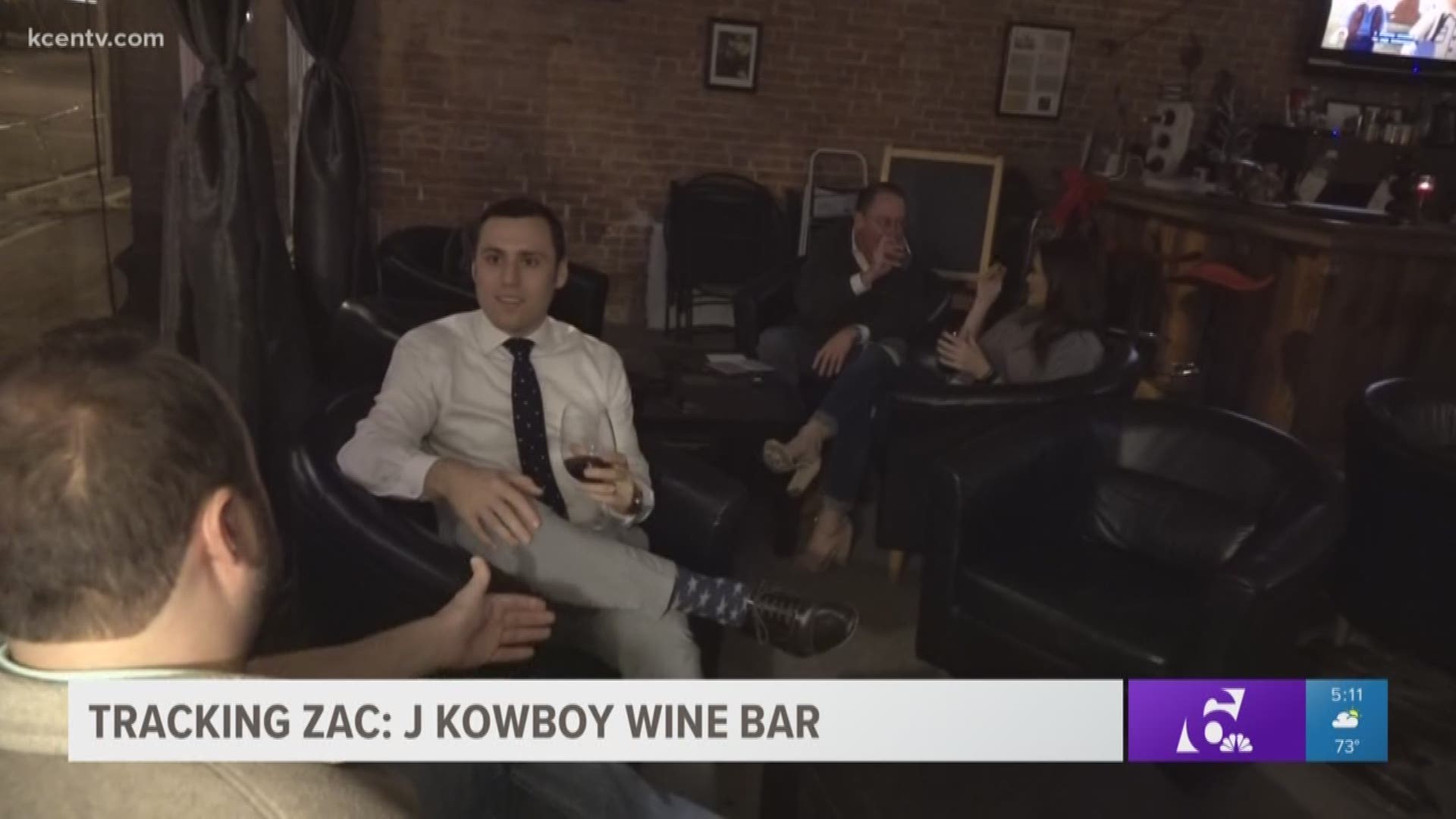 Zac went to J Kowboy Wine Bar, which features a relaxing atmosphere perfect for wine connoisseurs looking for new wines to taste.