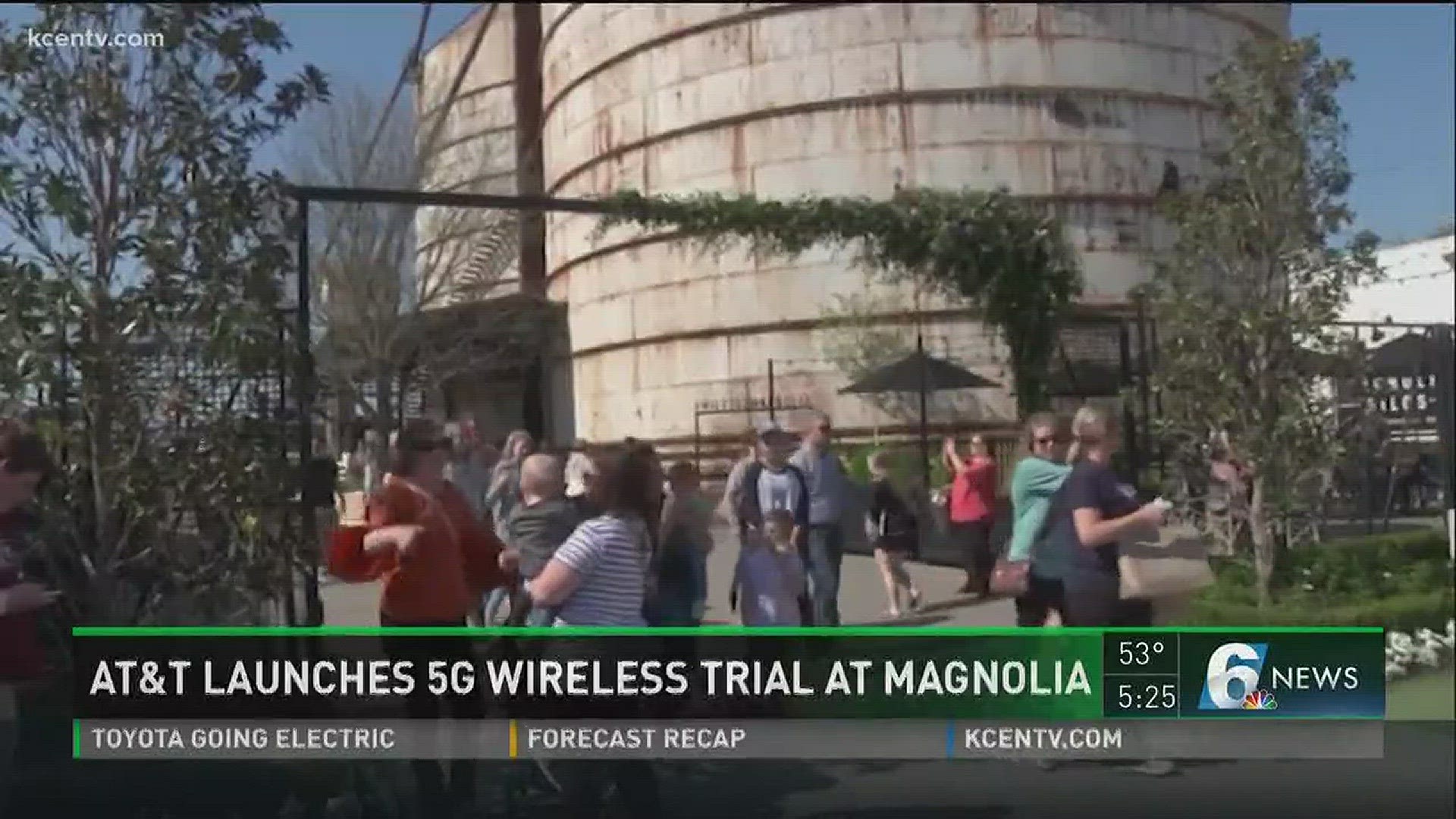 The largest 5G fixed wireless trial at AT&T is going on right now at the Silos at Magnolia.