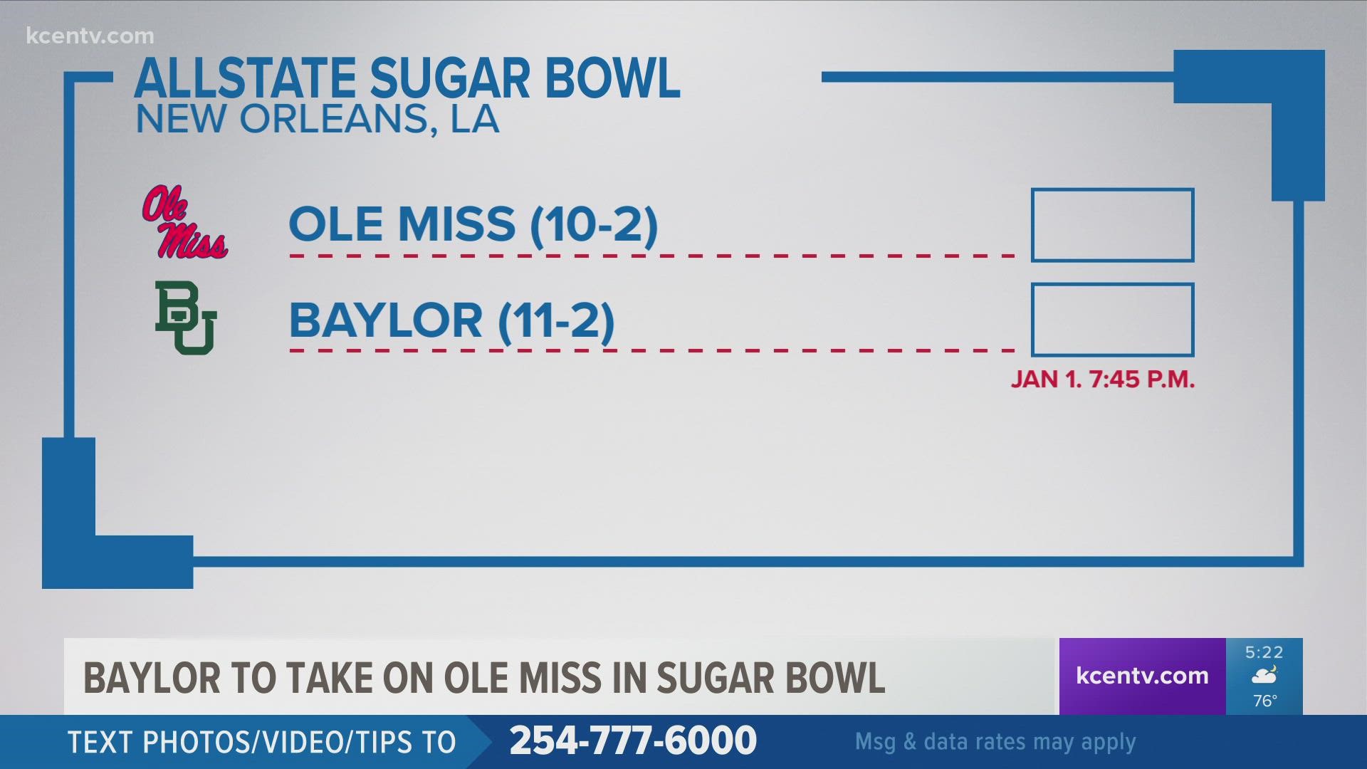The Bears will play the Rebels in its 3rd Sugar Bowl appearance